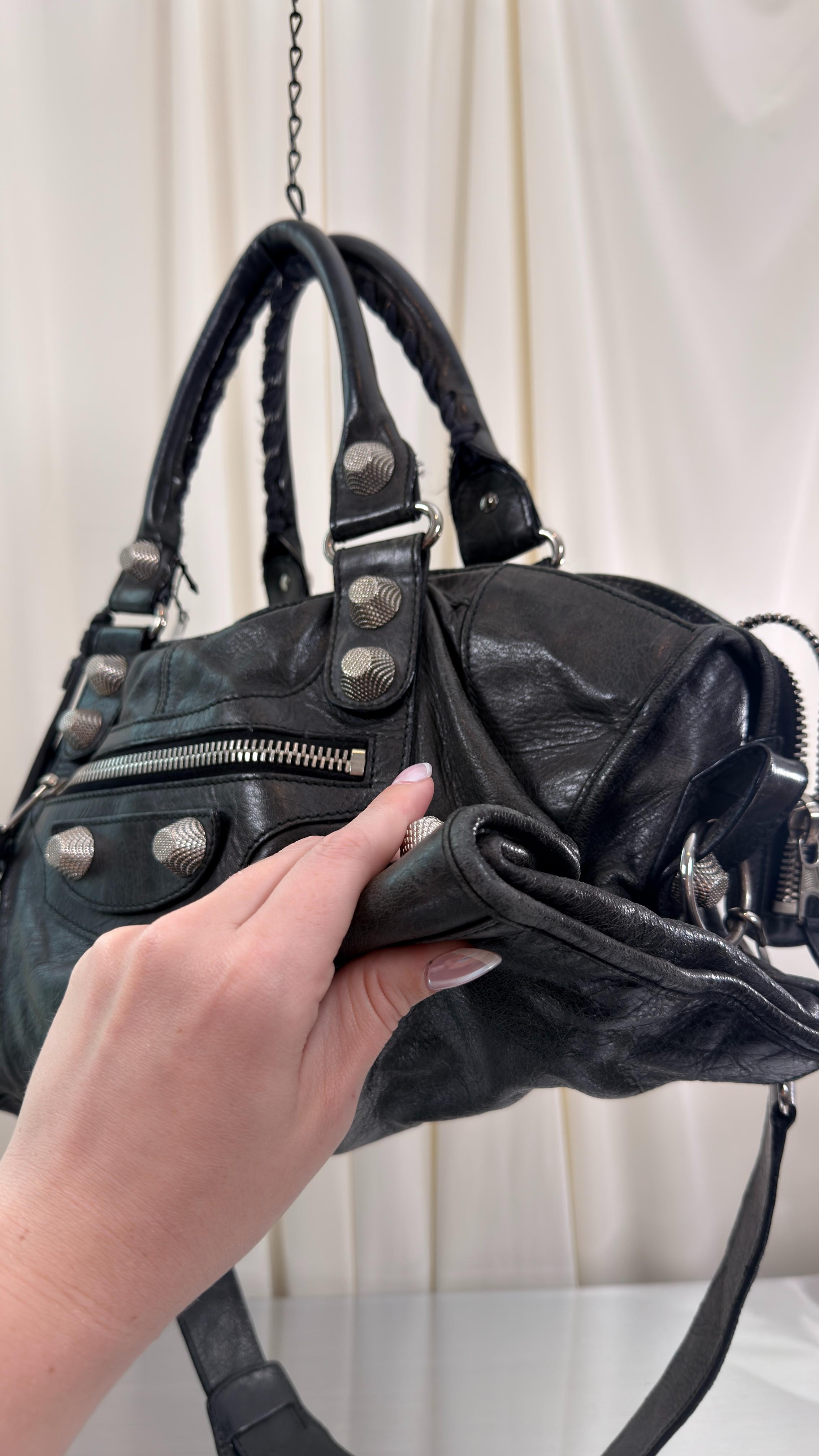 Balenciaga Black W/ Silver Part Time Bag