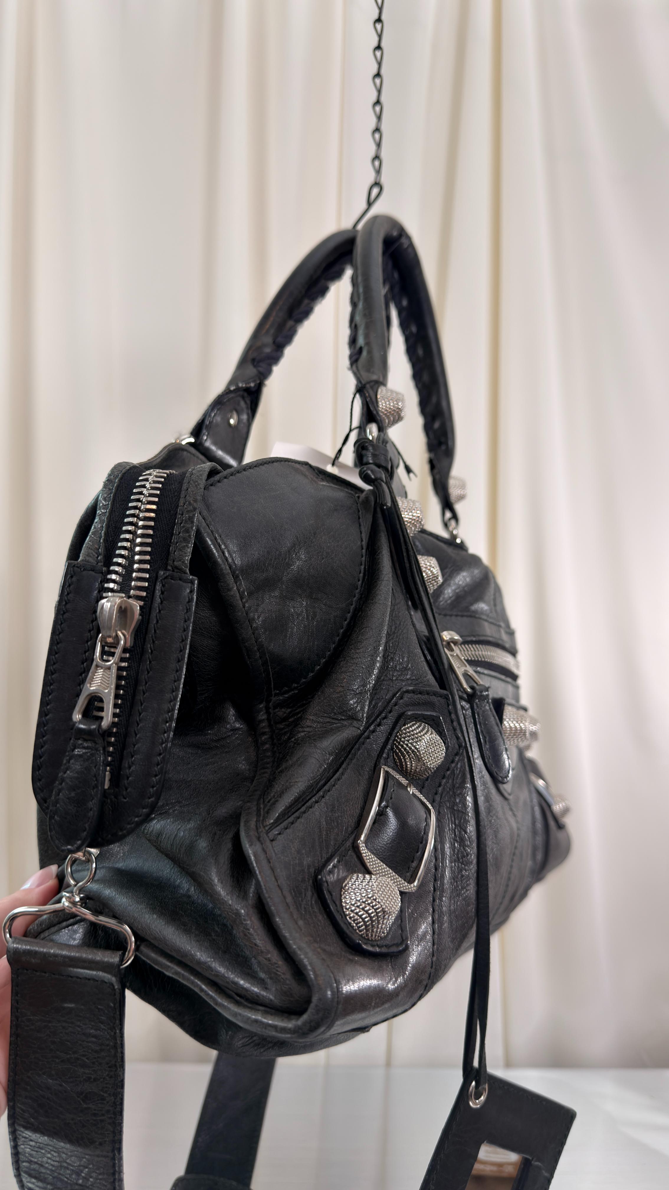 Balenciaga Black W/ Silver Part Time Bag
