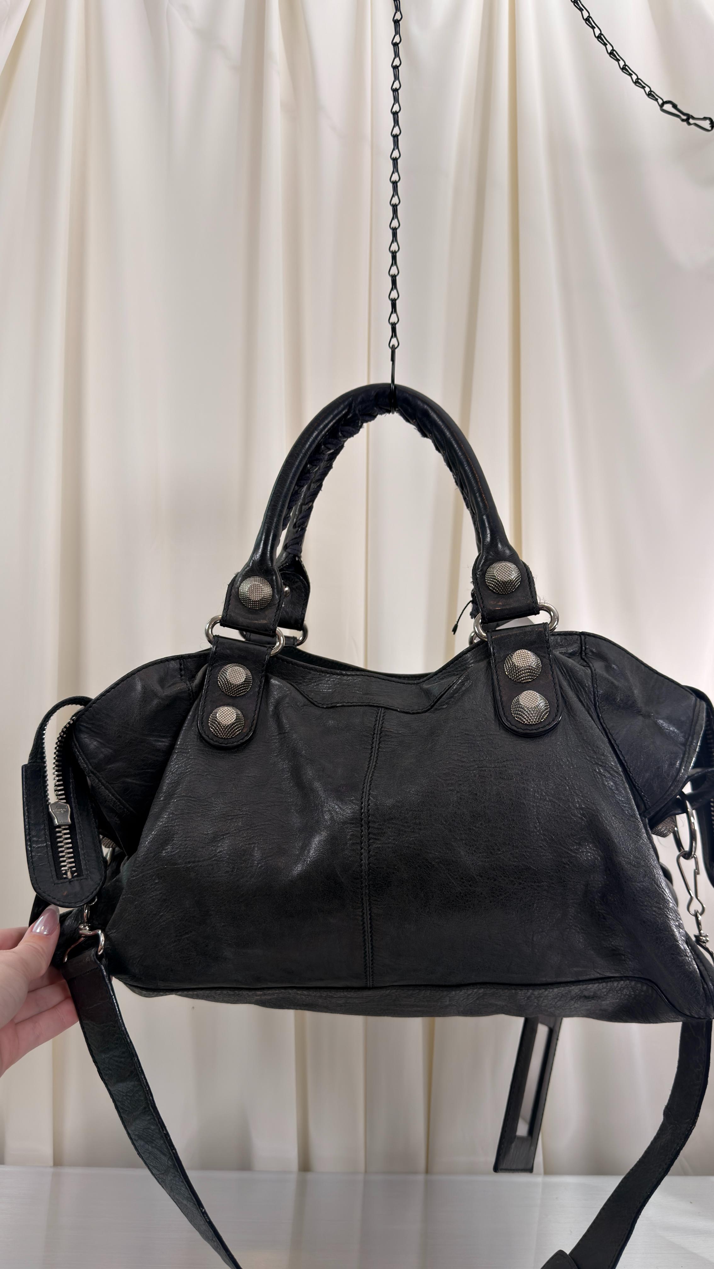 Balenciaga Black W/ Silver Part Time Bag