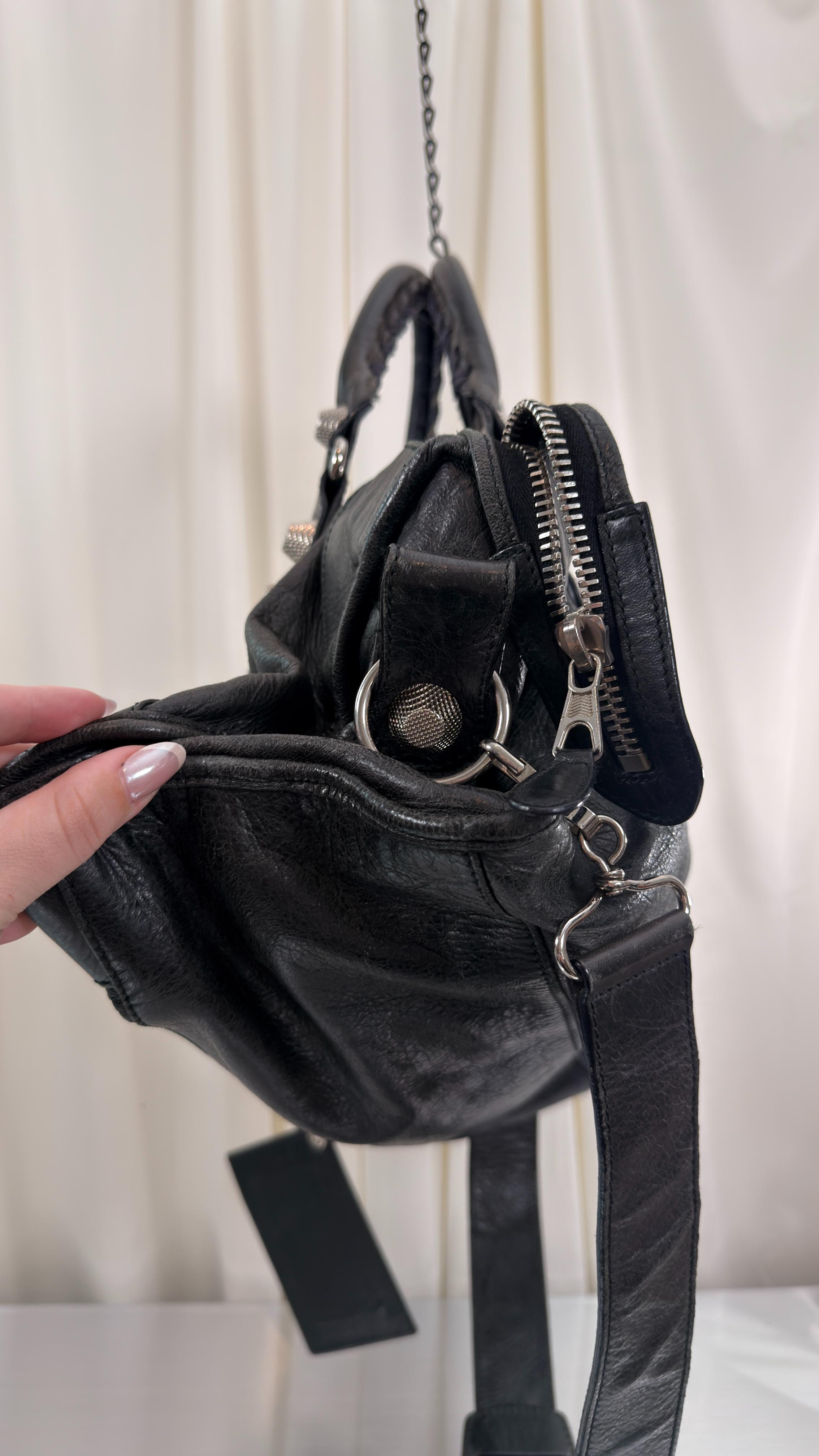 Balenciaga Black W/ Silver Part Time Bag