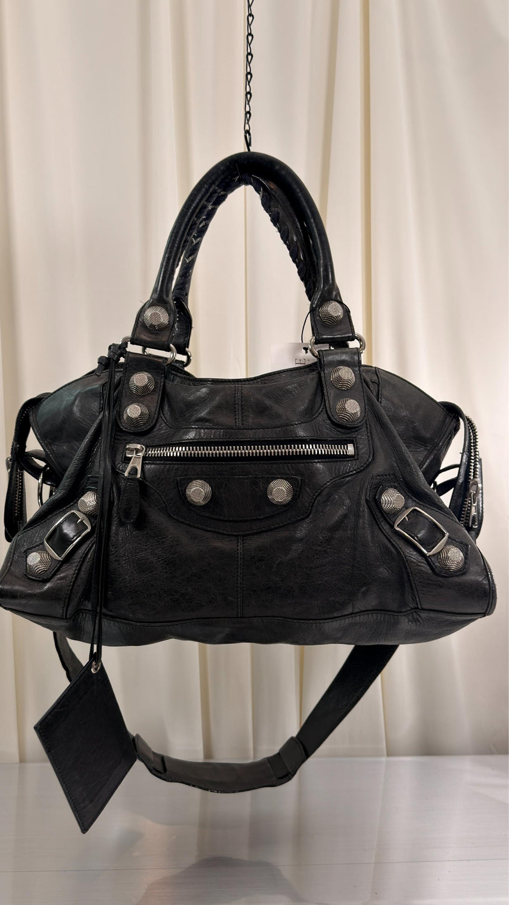Balenciaga Black W/ Silver Part Time Bag