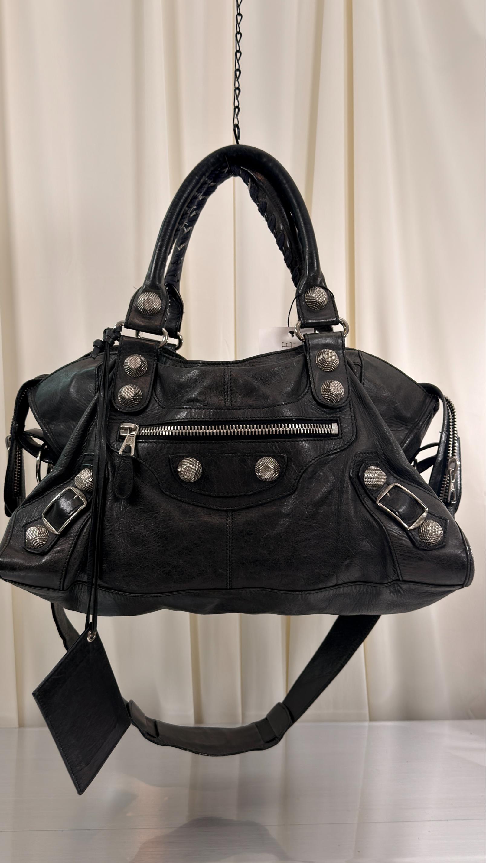 Balenciaga Black W/ Silver Part Time Bag