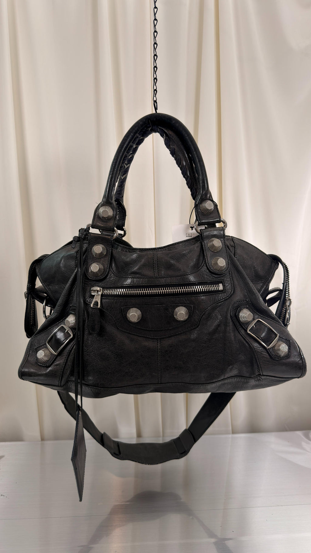Balenciaga Black W/ Silver Part Time Bag