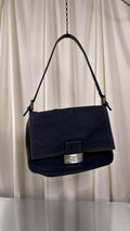 Fendi Canvas Navy Mamma Baguette Bag