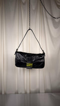 Fendi Black & Green Baguette Bag