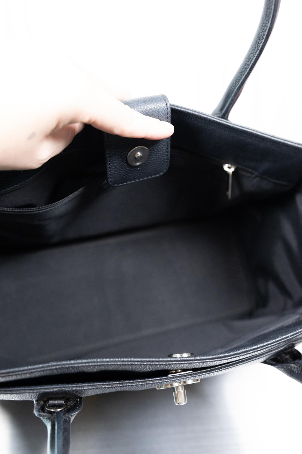 Chanel Dark Gray Cerf Tote