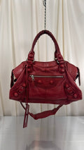 Balenciaga Red Studded Part Time Bag