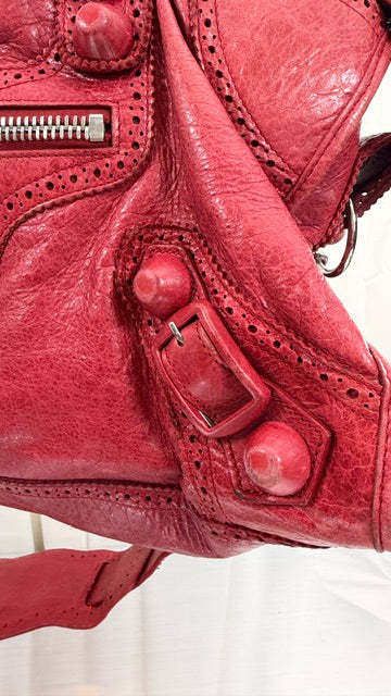 Balenciaga Red Studded Part Time Bag