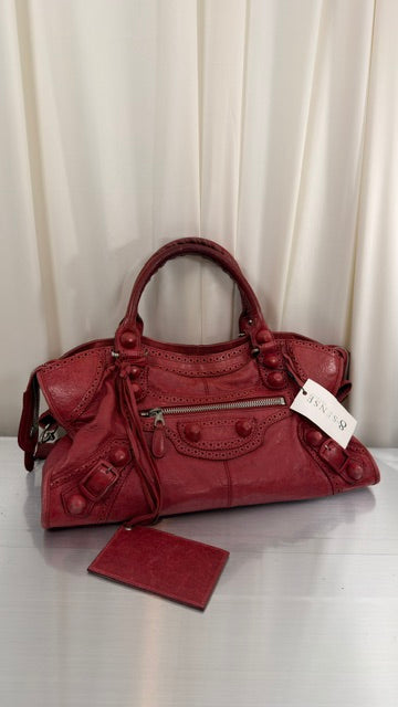 Balenciaga Red Studded Part Time Bag