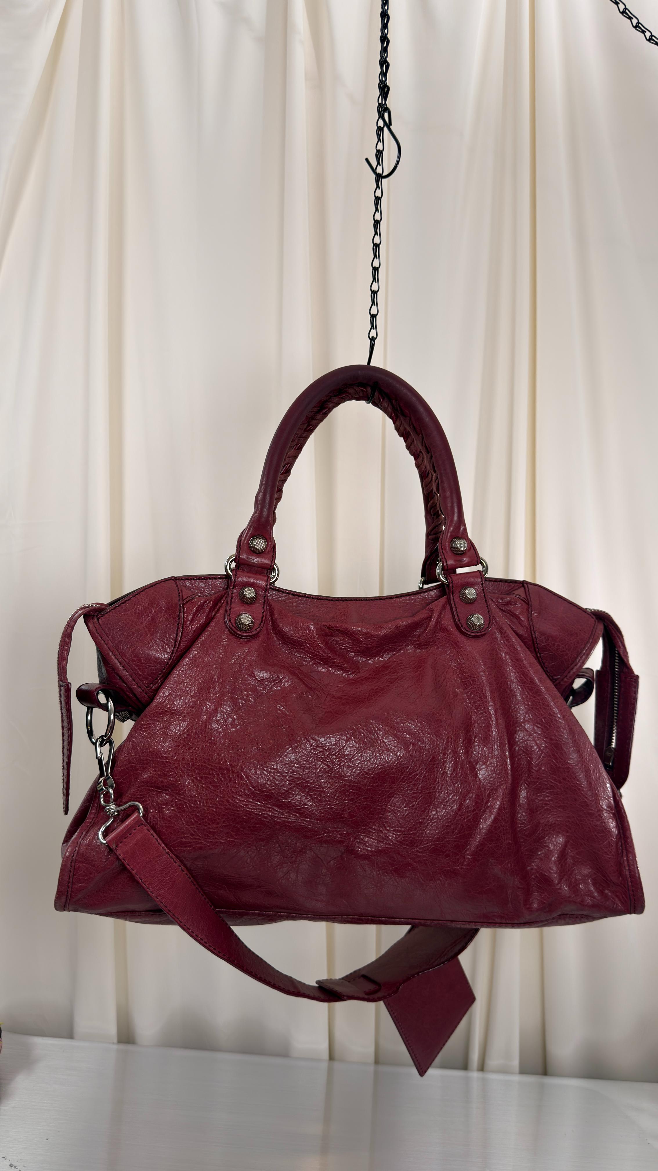 Balenciaga Burgundy City Bag