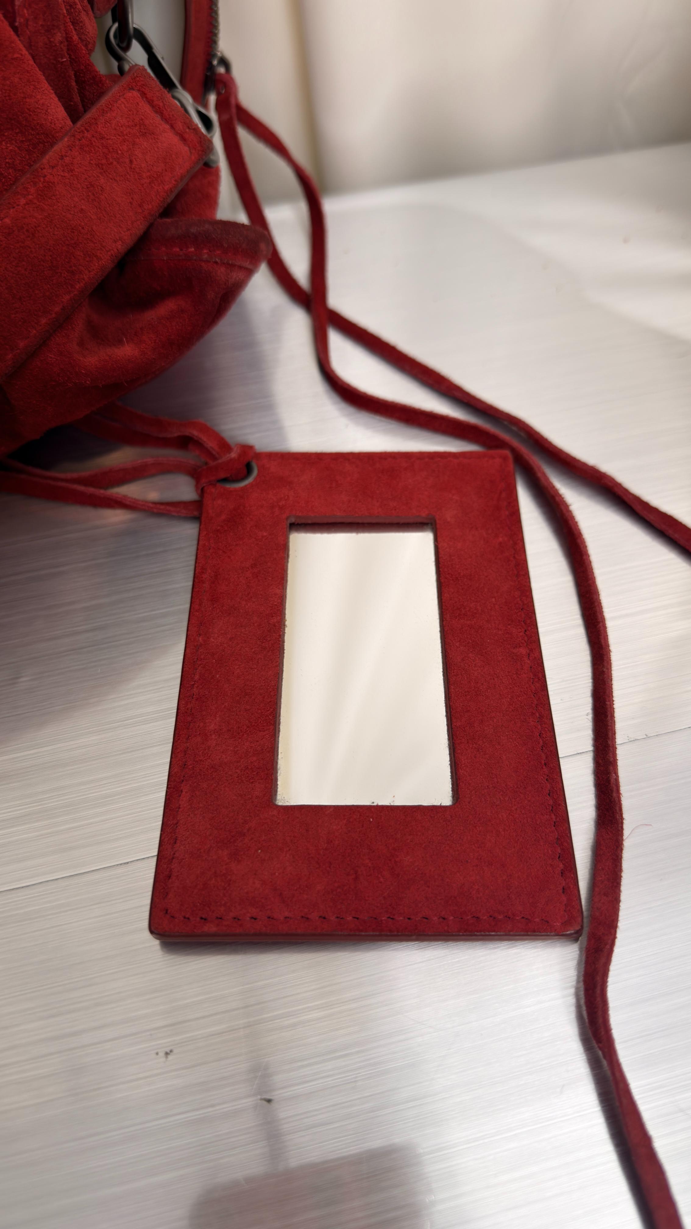 Balenciaga Rare Red Suede City Bag