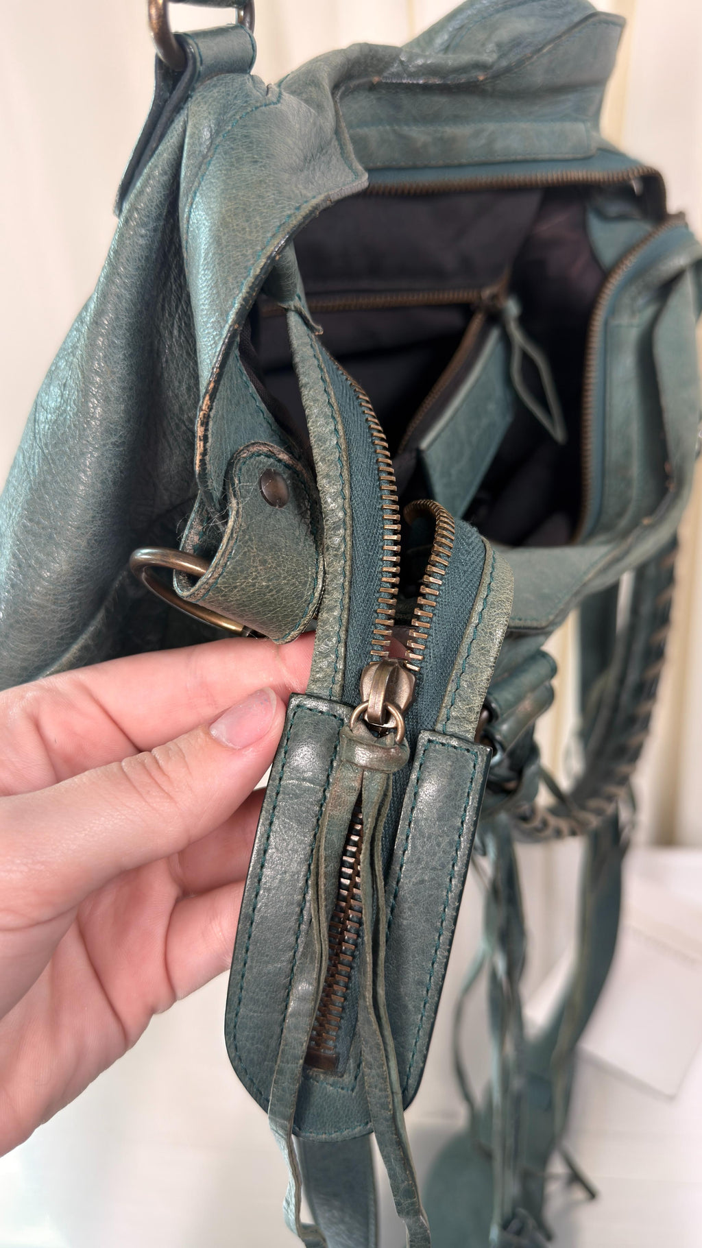 Balenciaga Green-Blue Town Bag