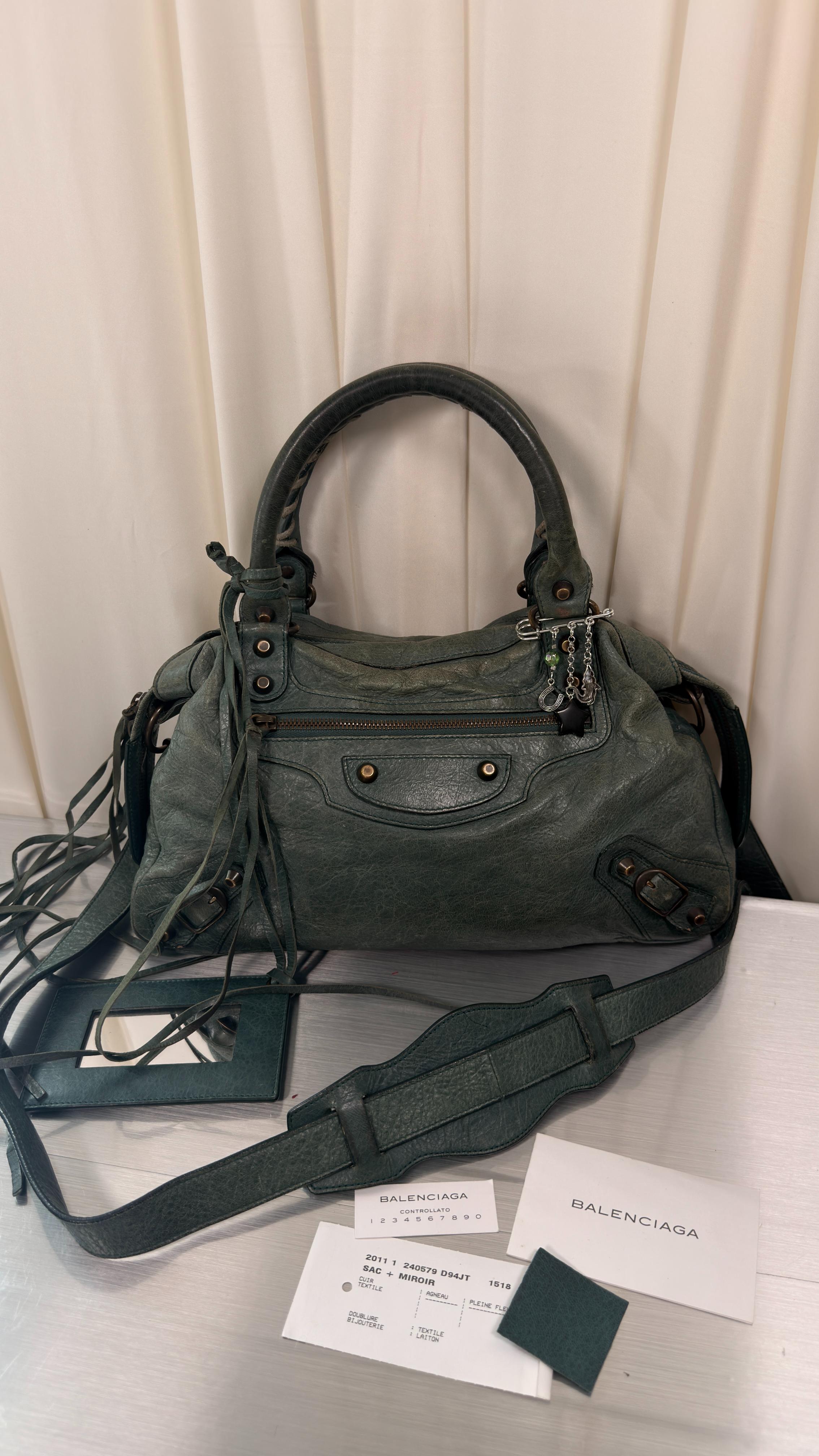 Balenciaga Green-Blue Town Bag