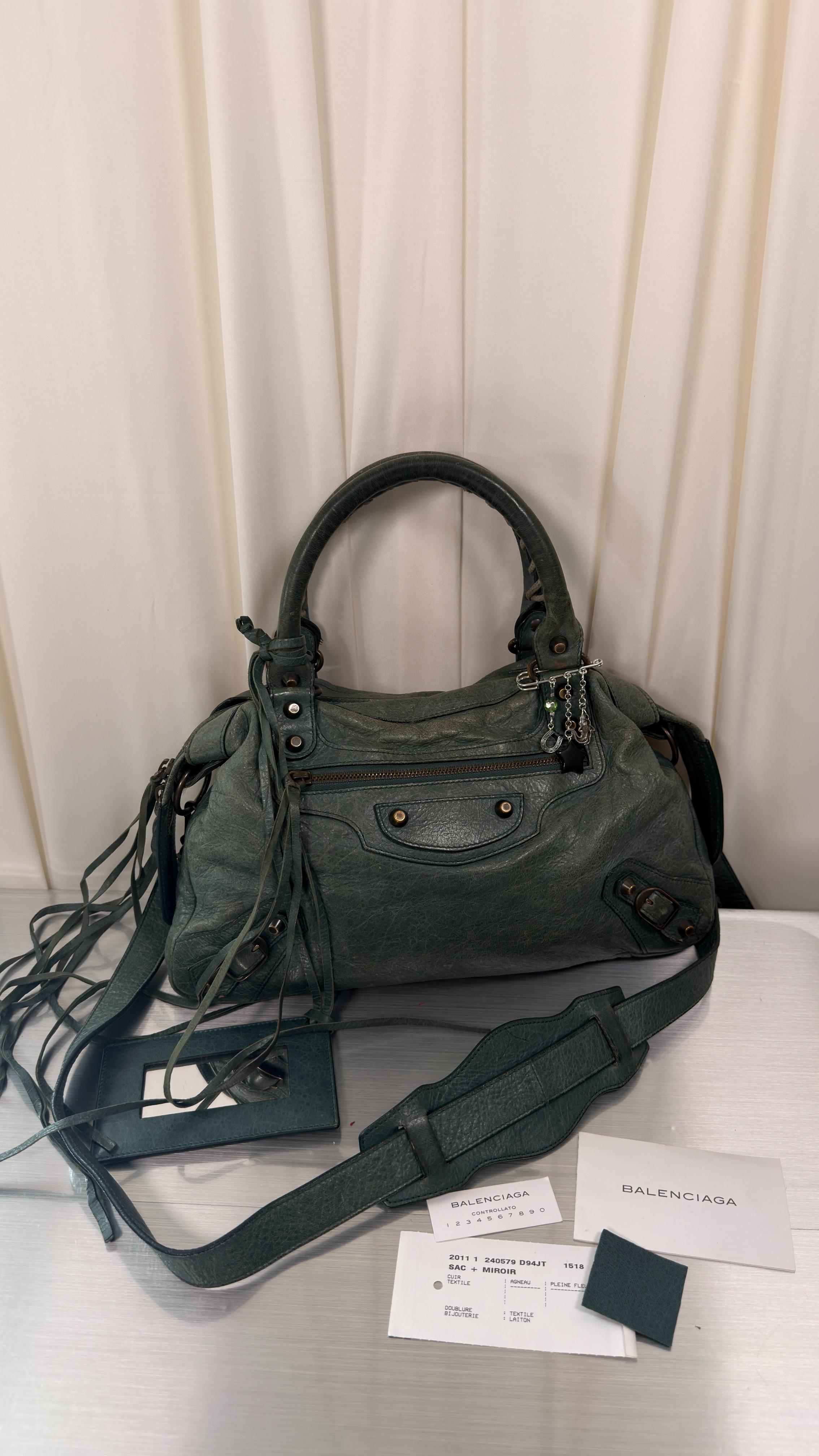 Balenciaga Green-Blue Town Bag