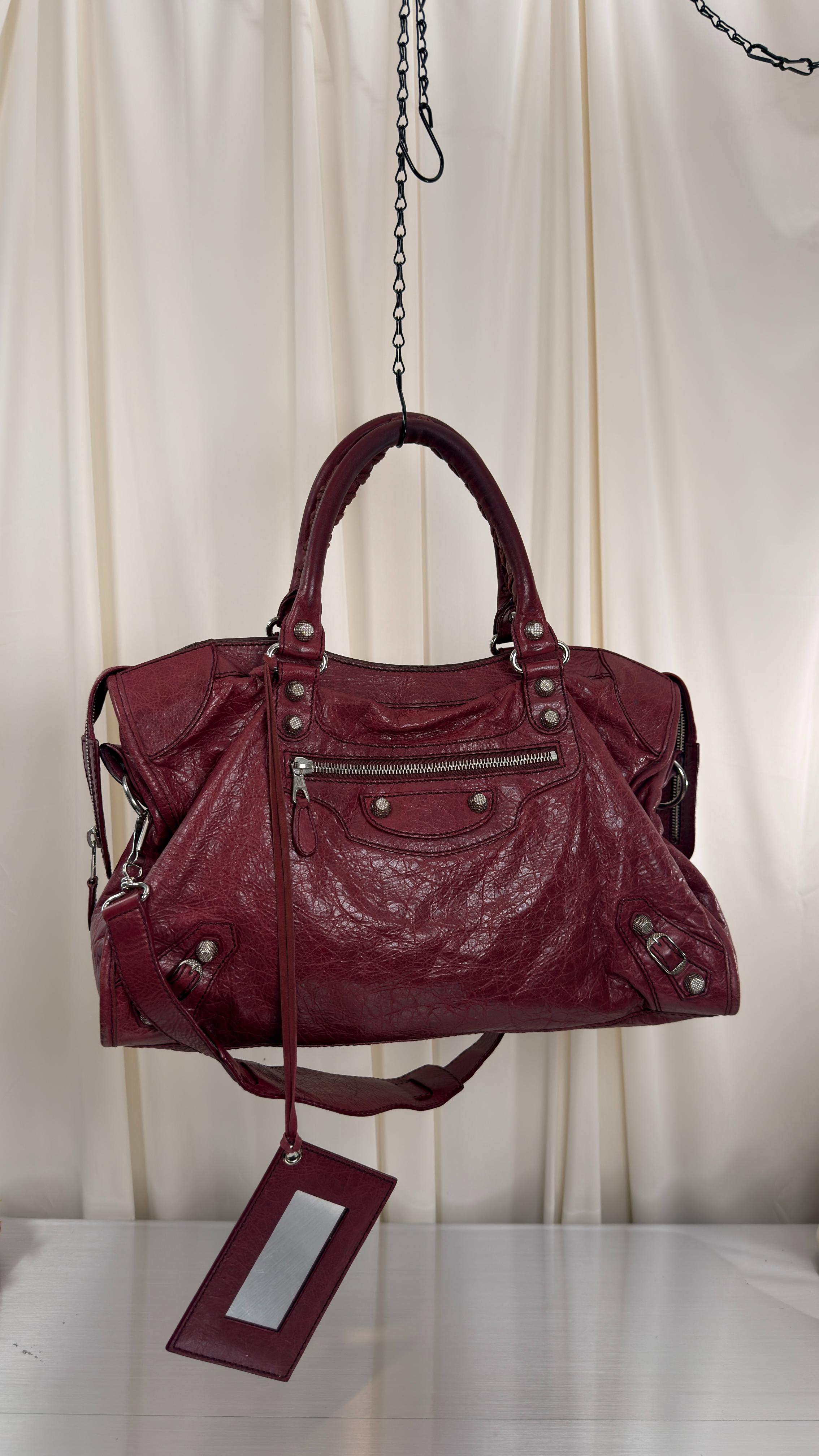 Balenciaga Burgundy City Bag