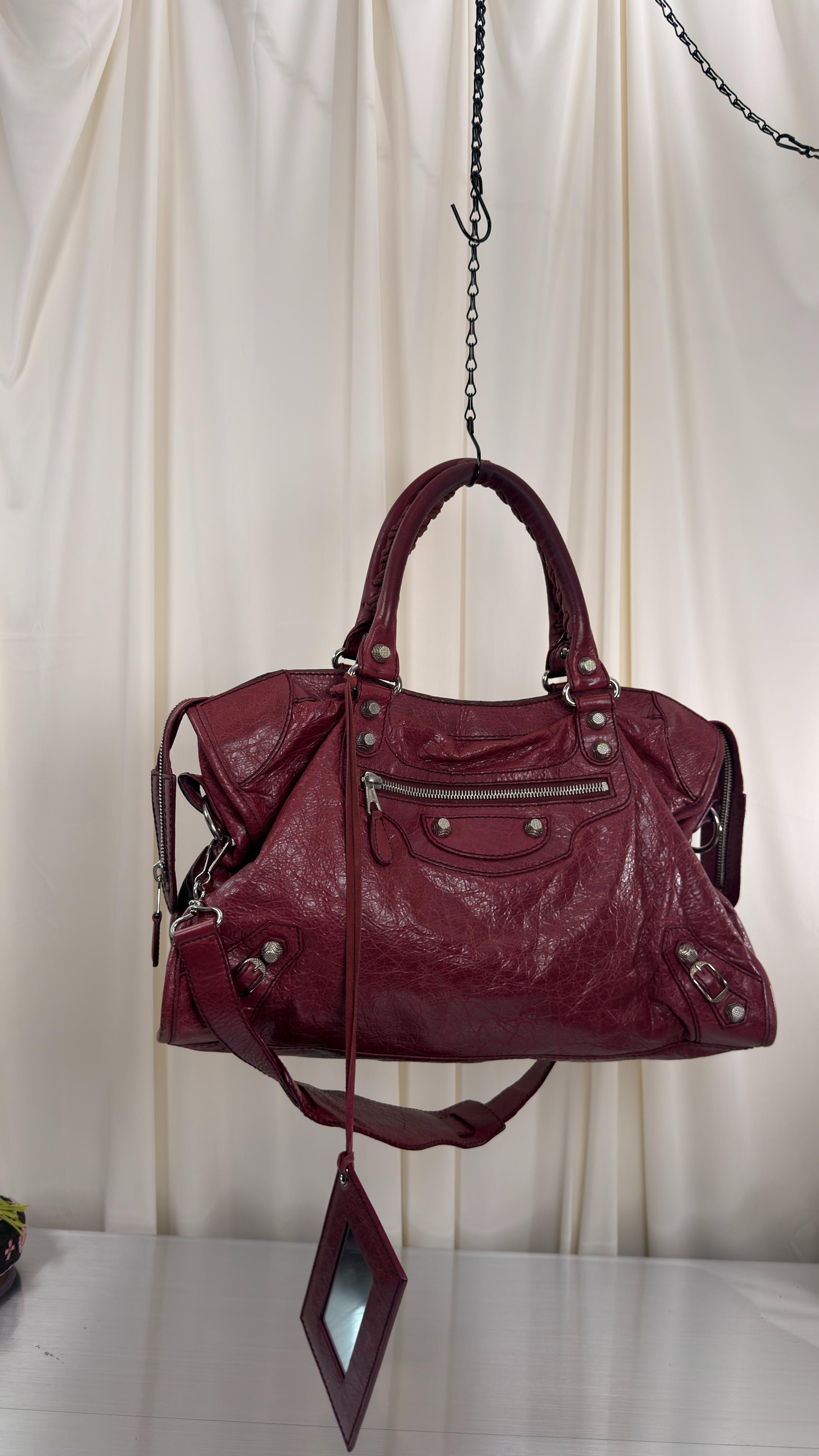 Balenciaga Burgundy City Bag