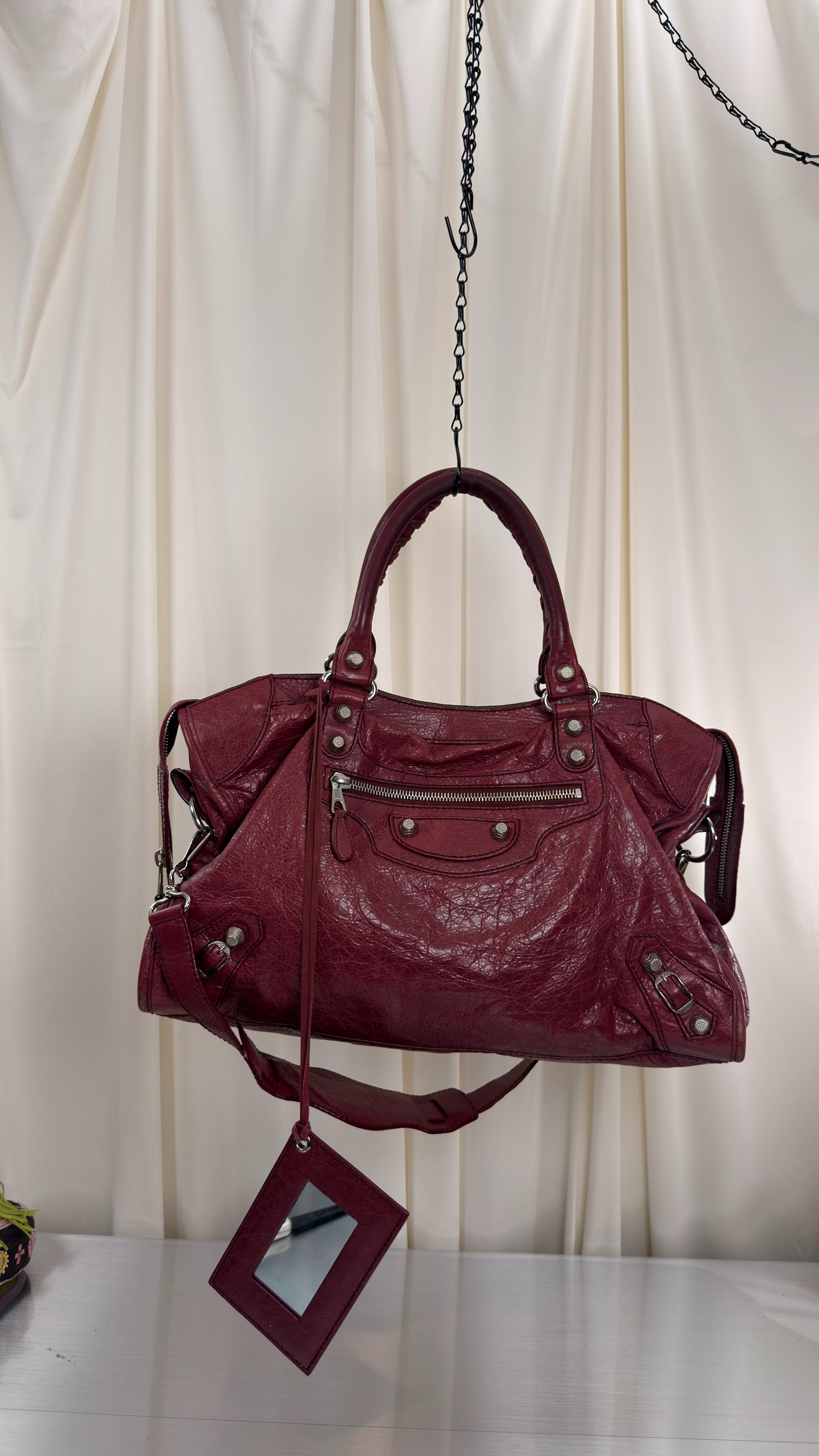 Balenciaga Burgundy City Bag