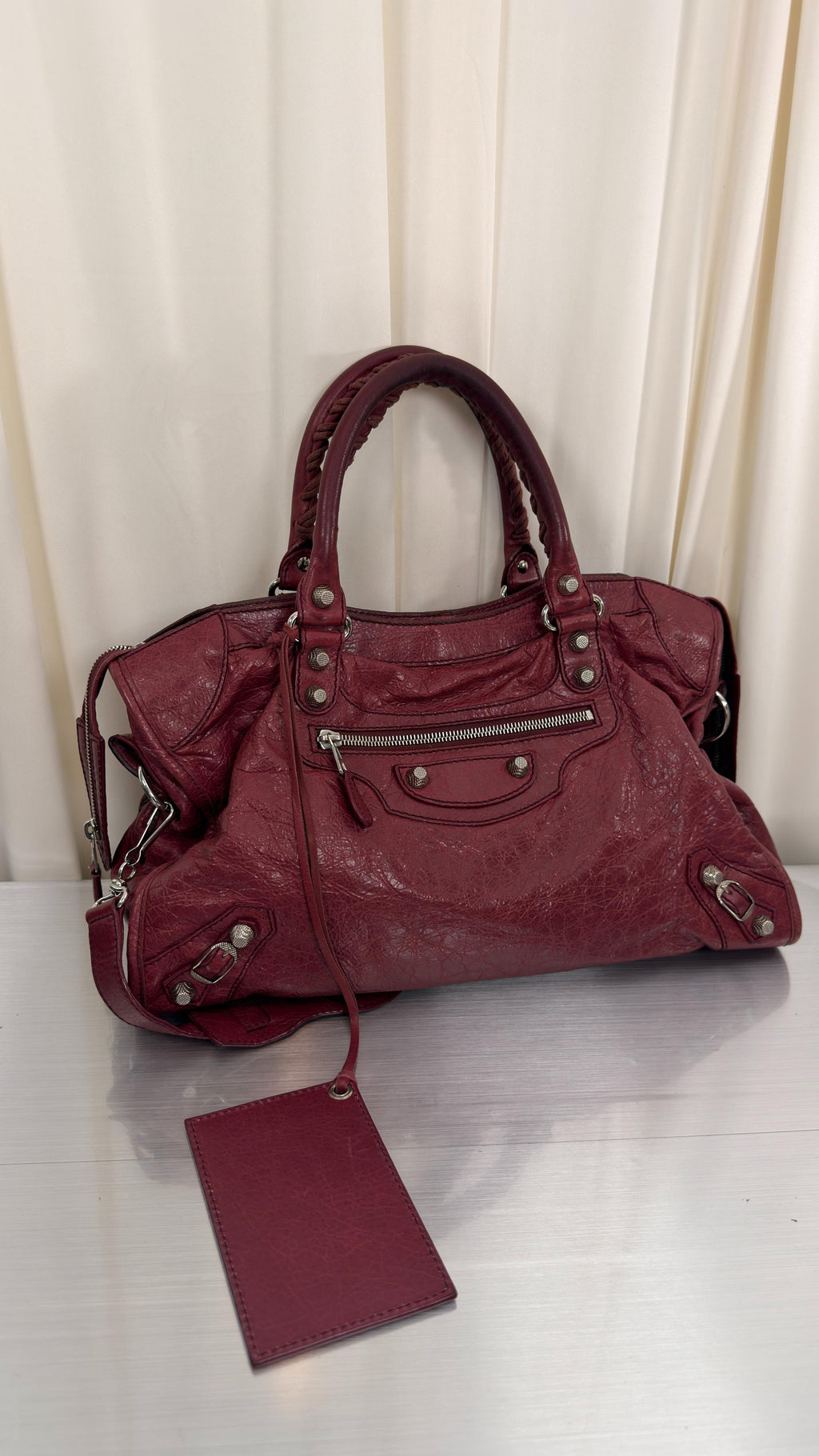 Balenciaga Burgundy City Bag
