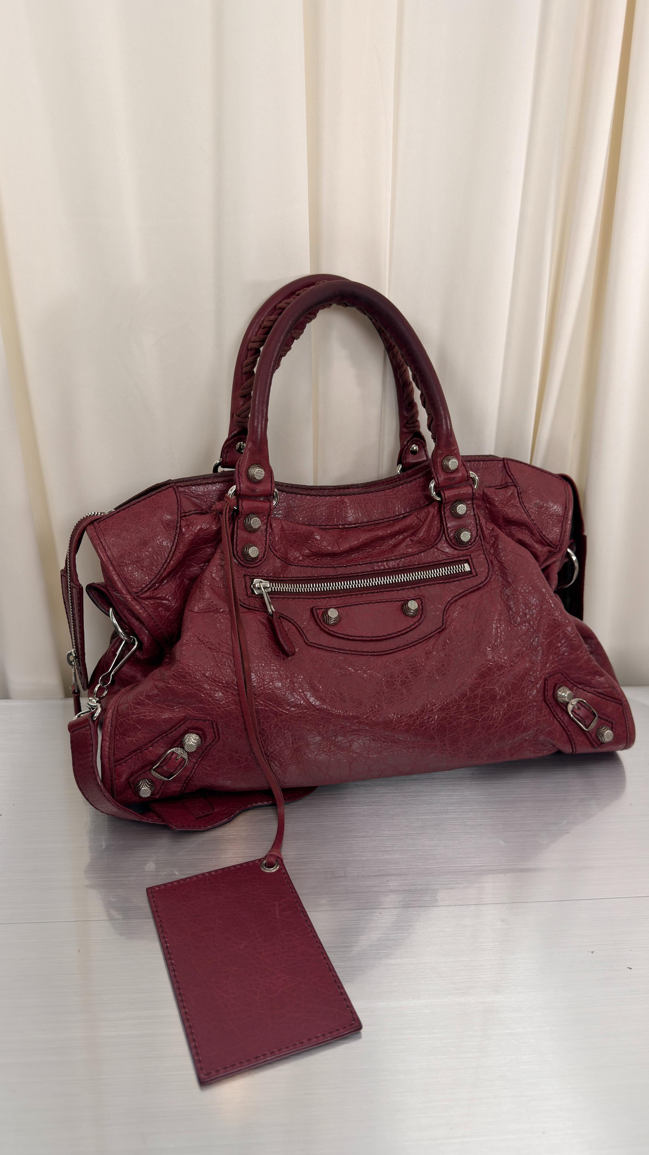 Balenciaga Burgundy City Bag