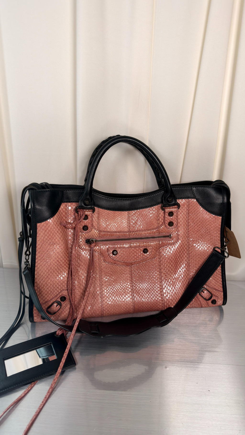 Balenciaga Rare Pink Python City Bag