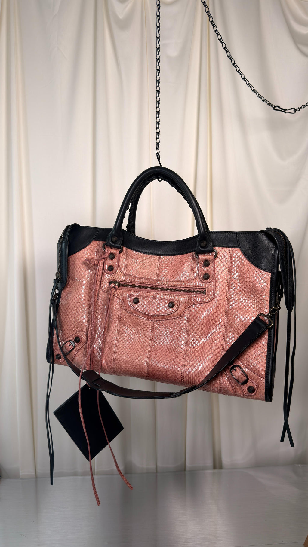 Balenciaga Rare Pink Python City Bag
