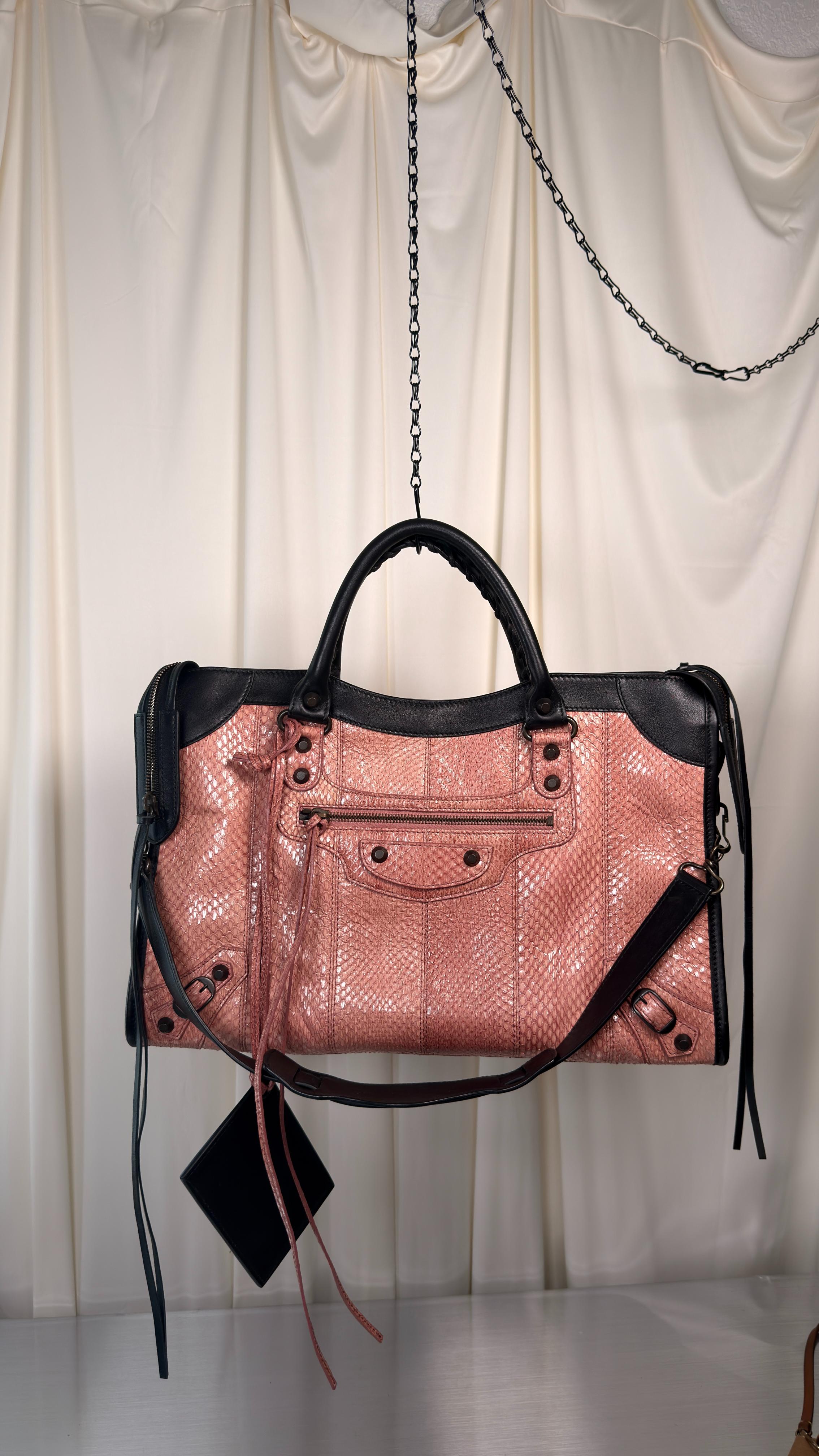 Balenciaga Rare Pink Python City Bag