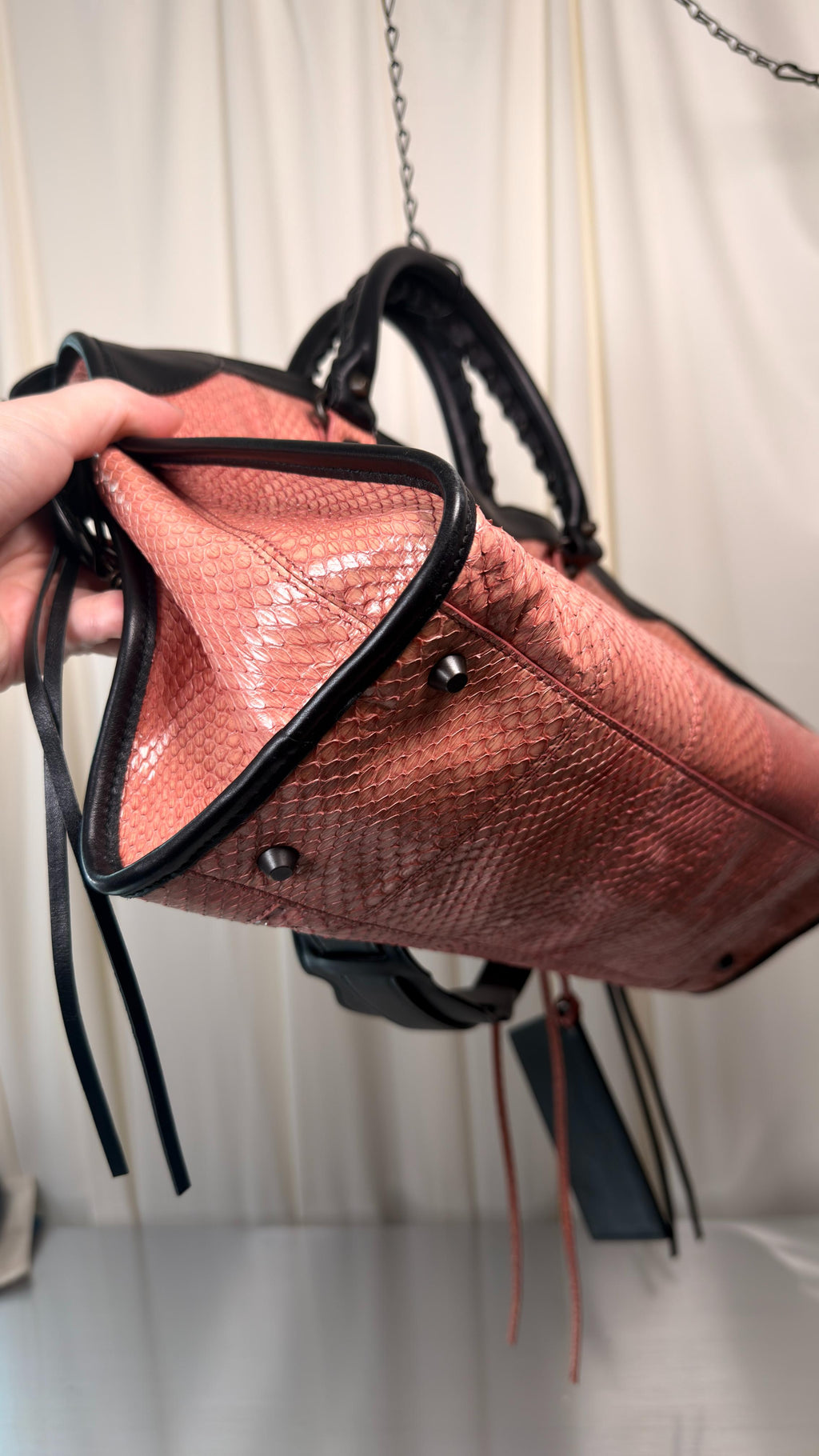 Balenciaga Rare Pink Python City Bag