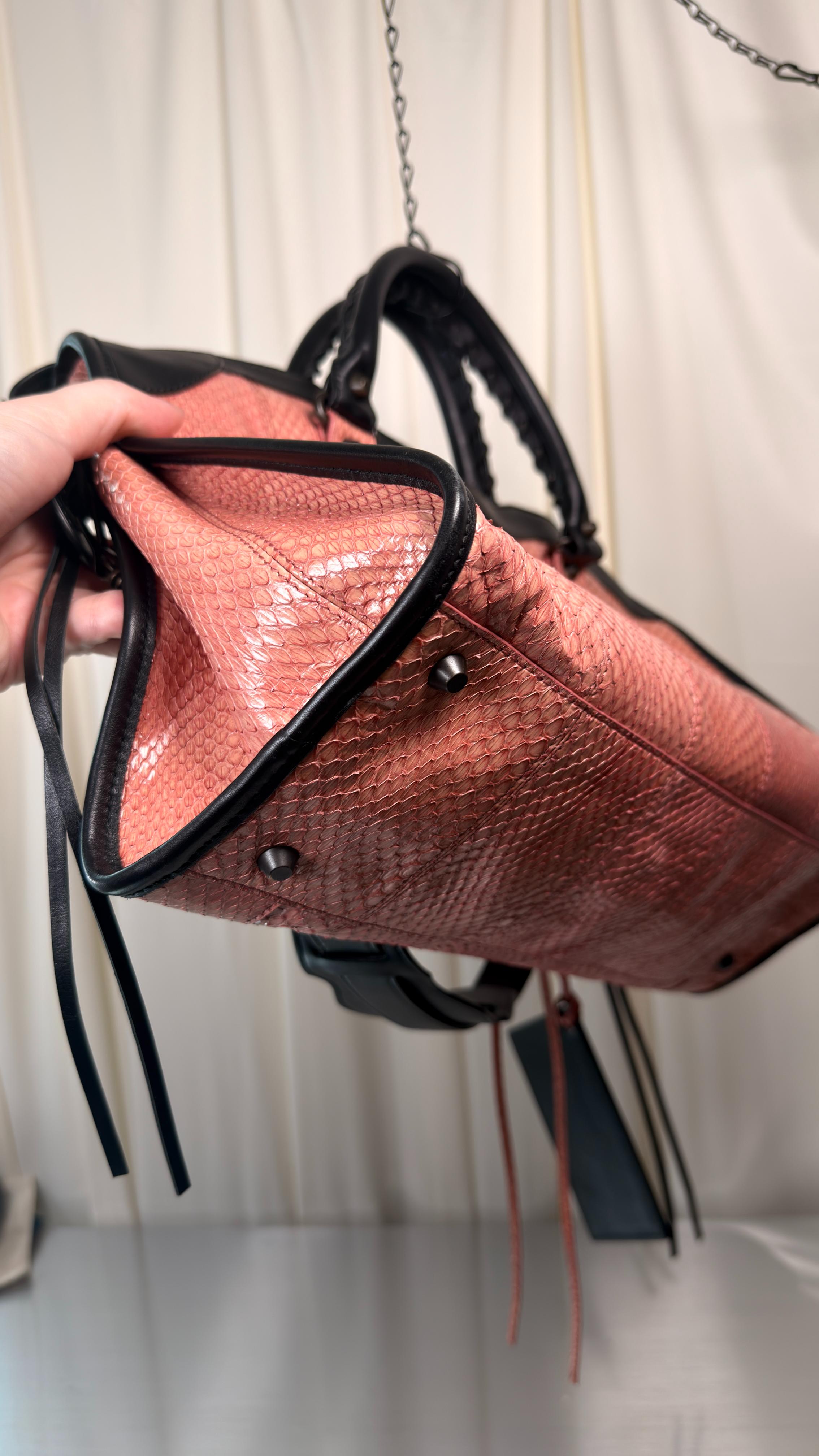 Balenciaga Rare Pink Python City Bag