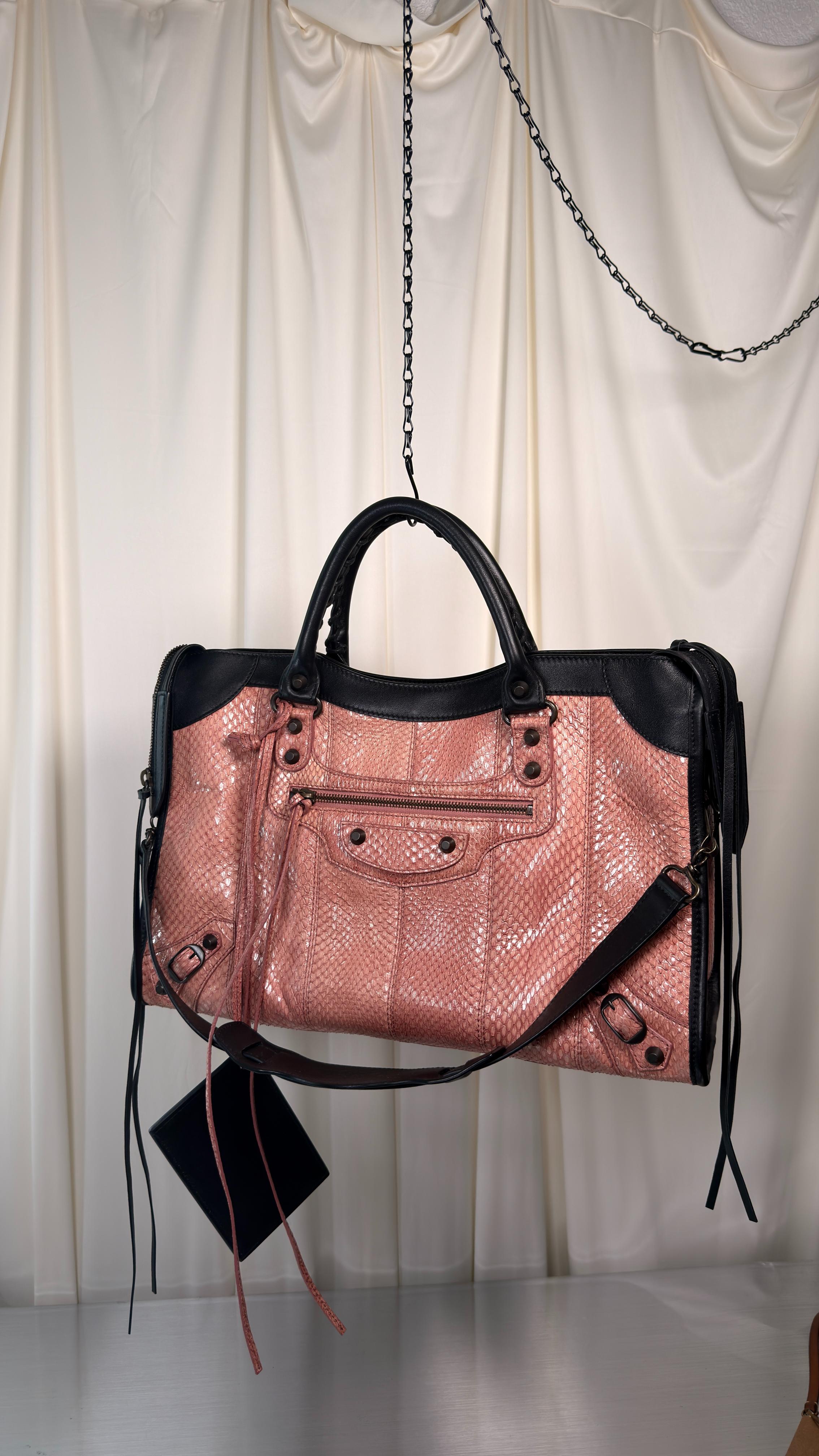 Balenciaga Rare Pink Python City Bag