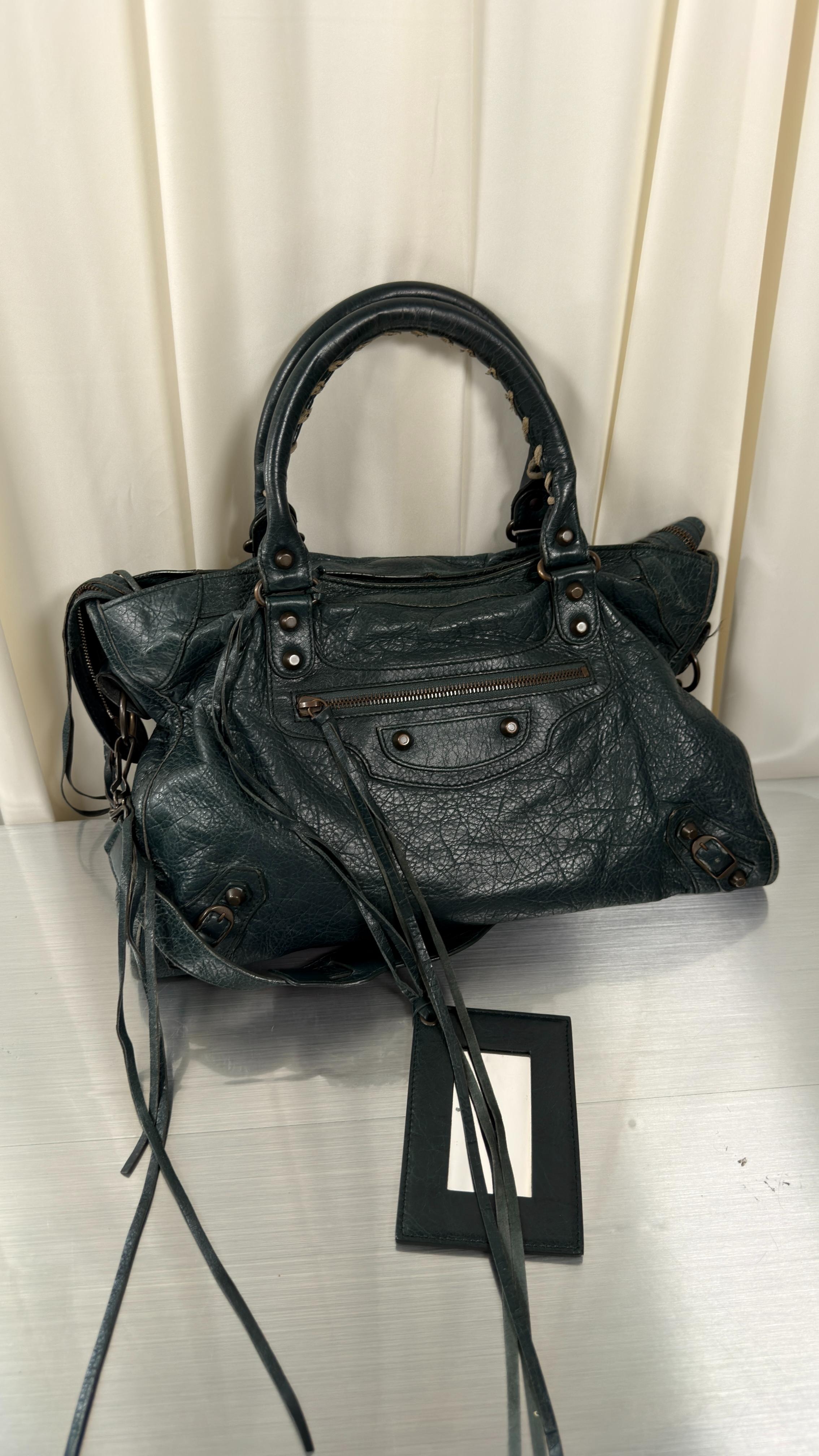 Balenciaga Dark Teal City Bag