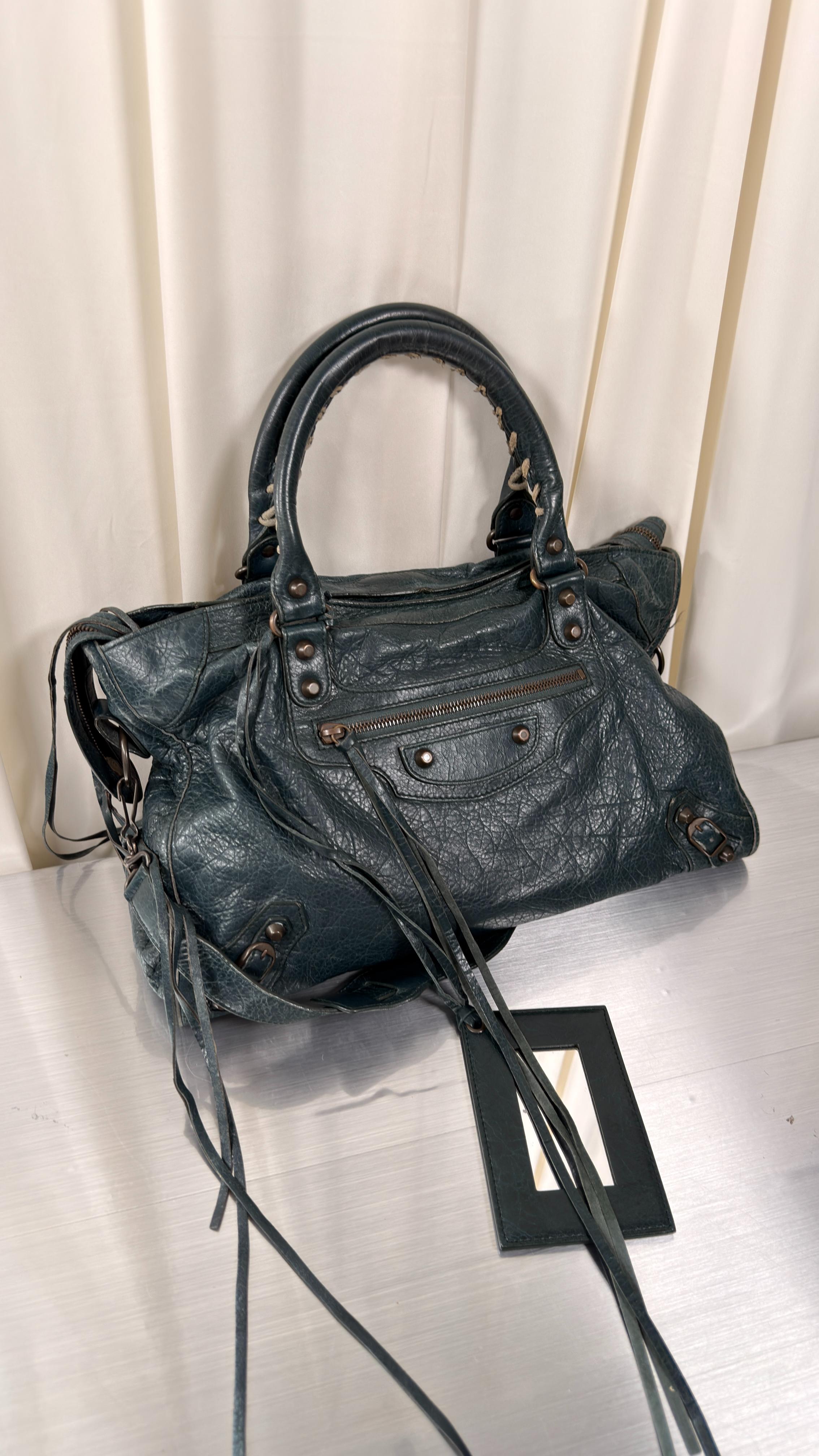 Balenciaga Dark Teal City Bag