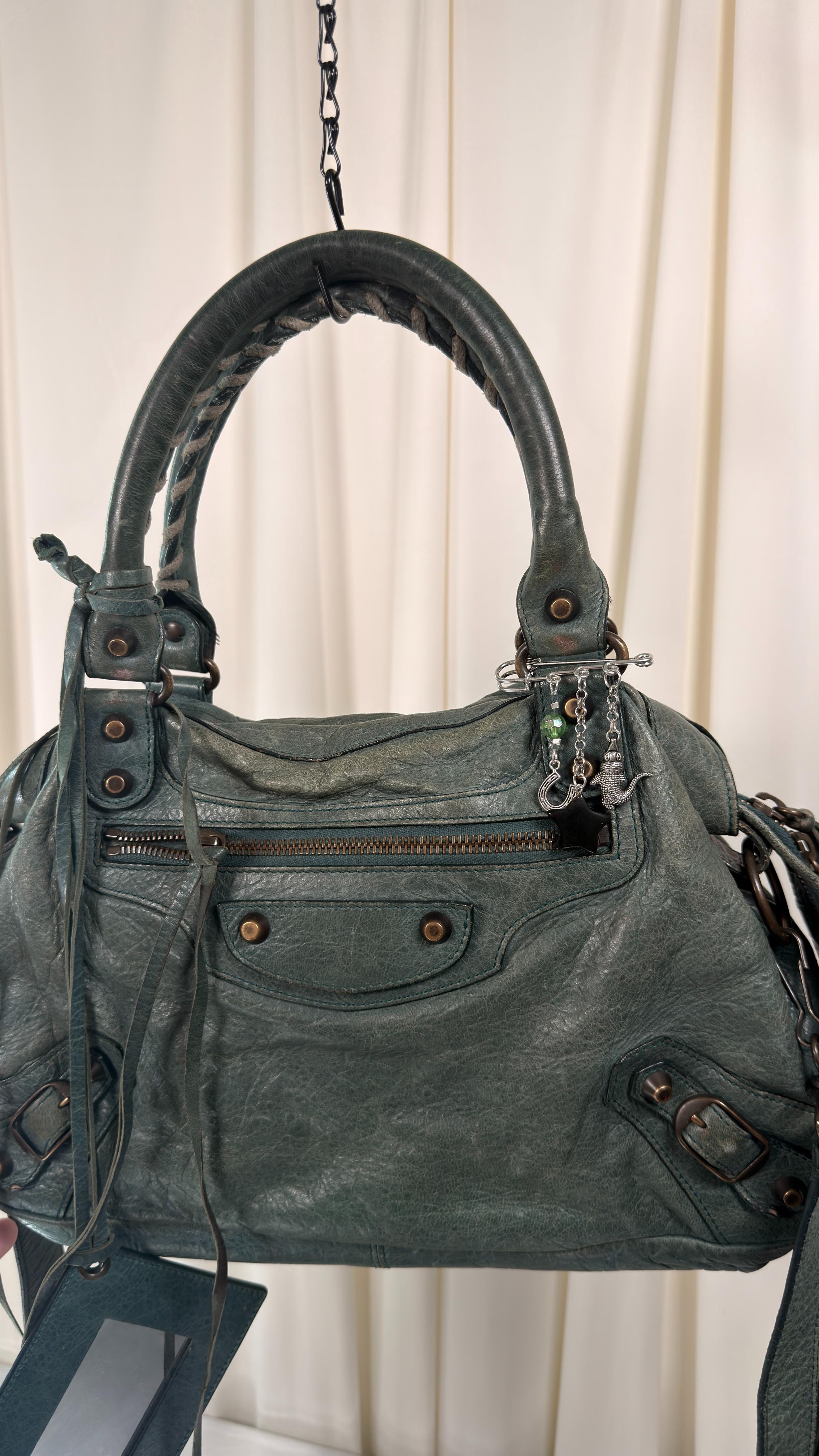 Balenciaga Green-Blue Town Bag