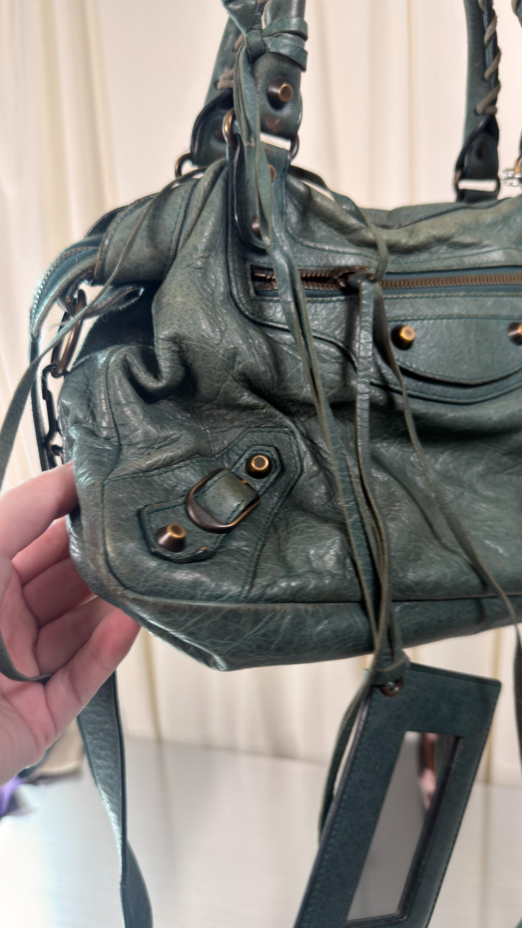 Balenciaga Green-Blue Town Bag