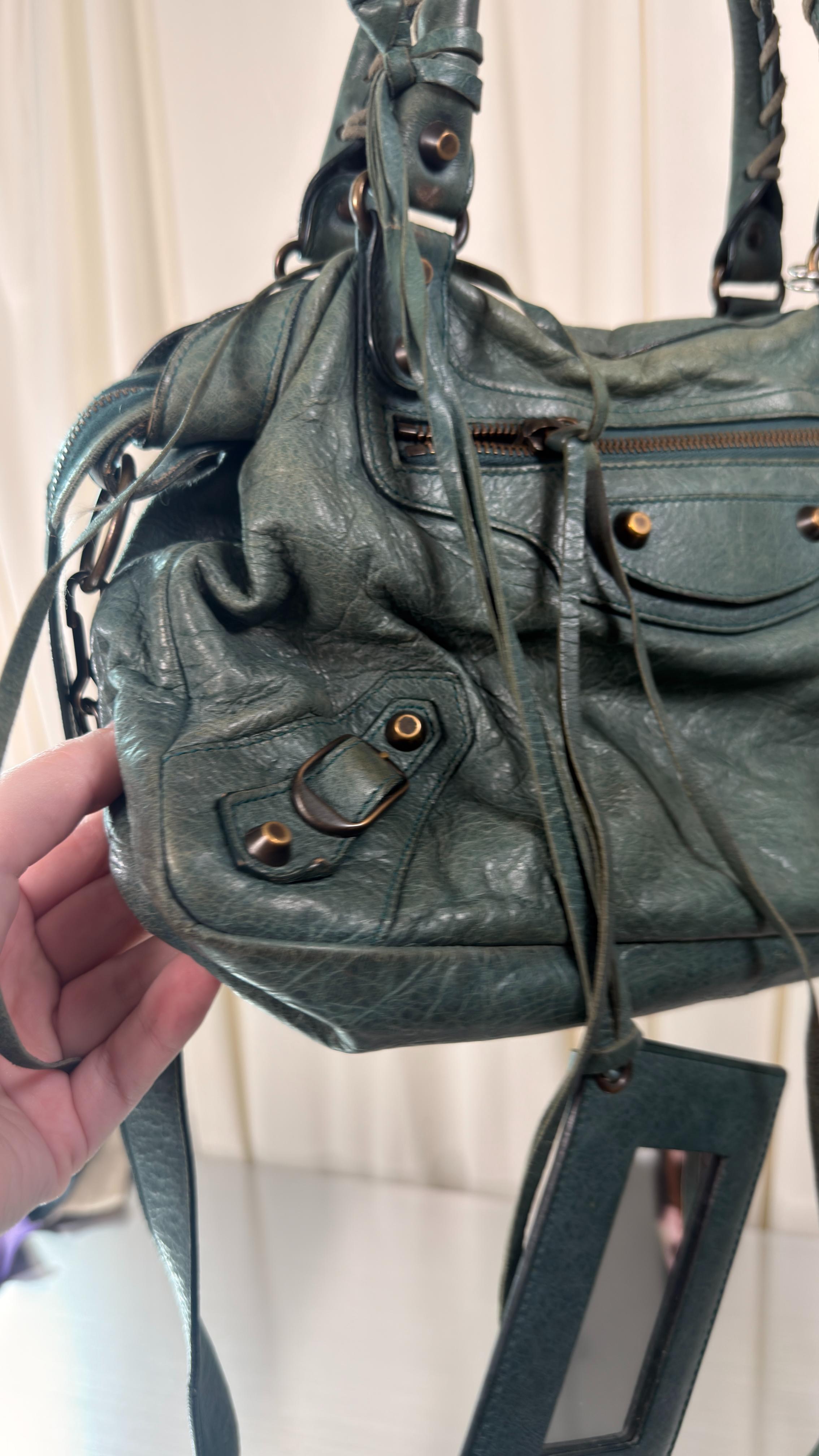 Balenciaga Green-Blue Town Bag