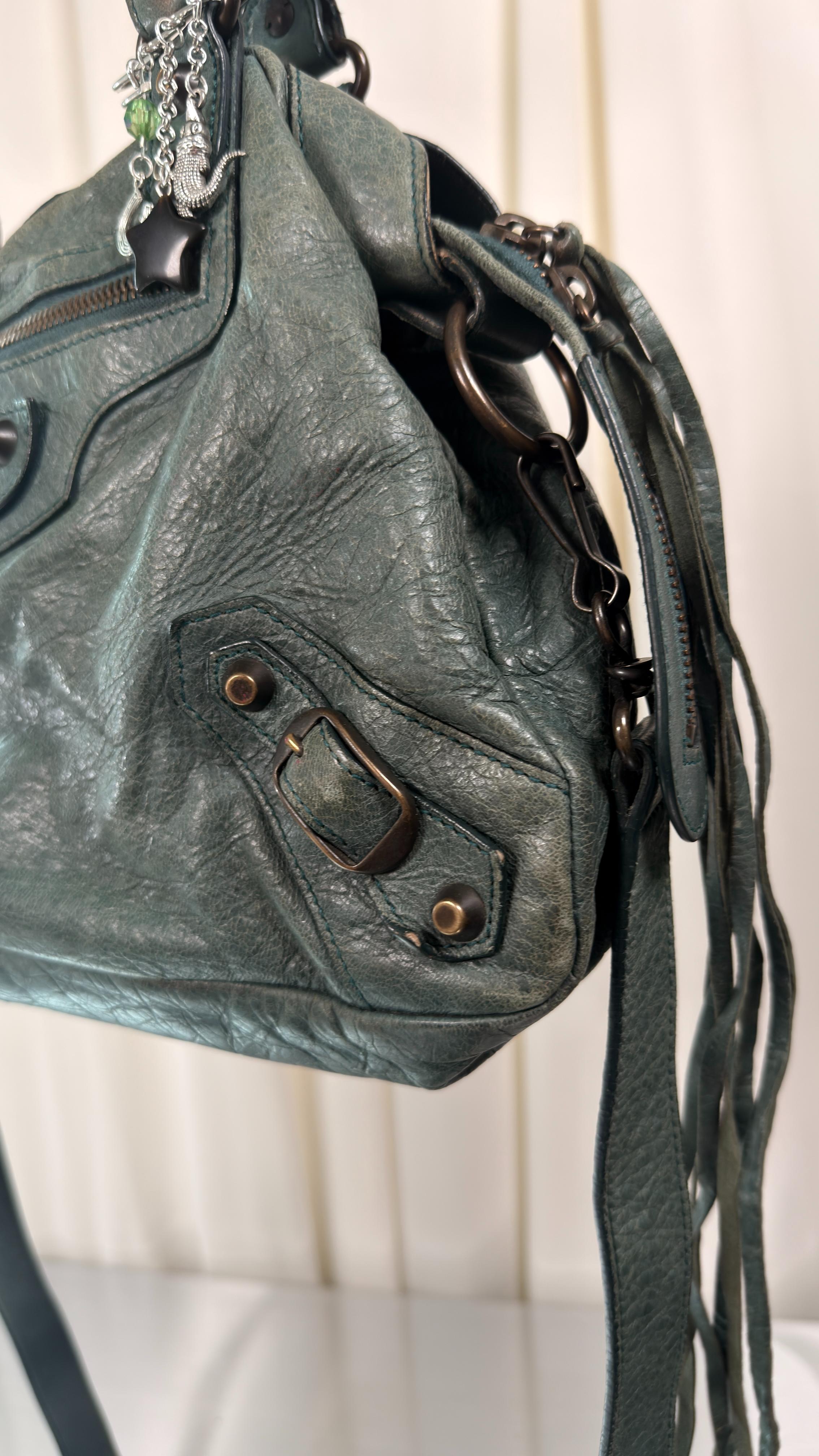 Balenciaga Green-Blue Town Bag