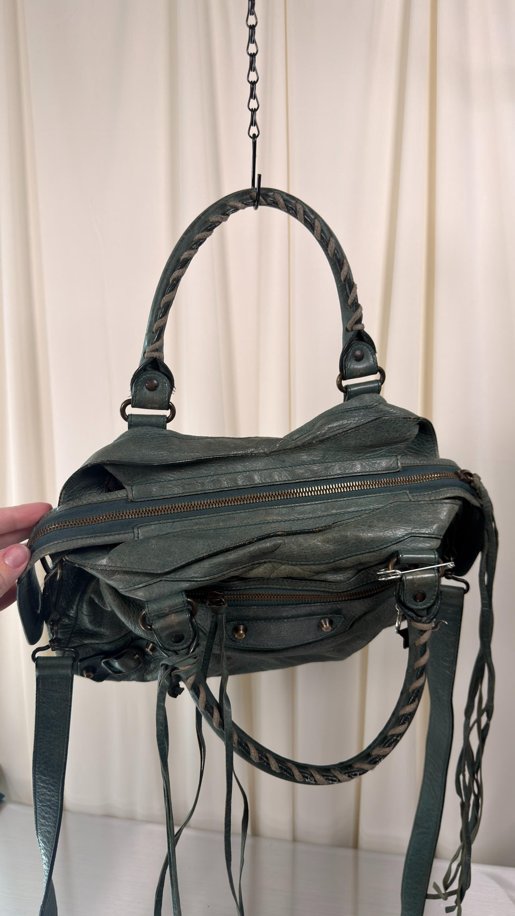 Balenciaga Green-Blue Town Bag