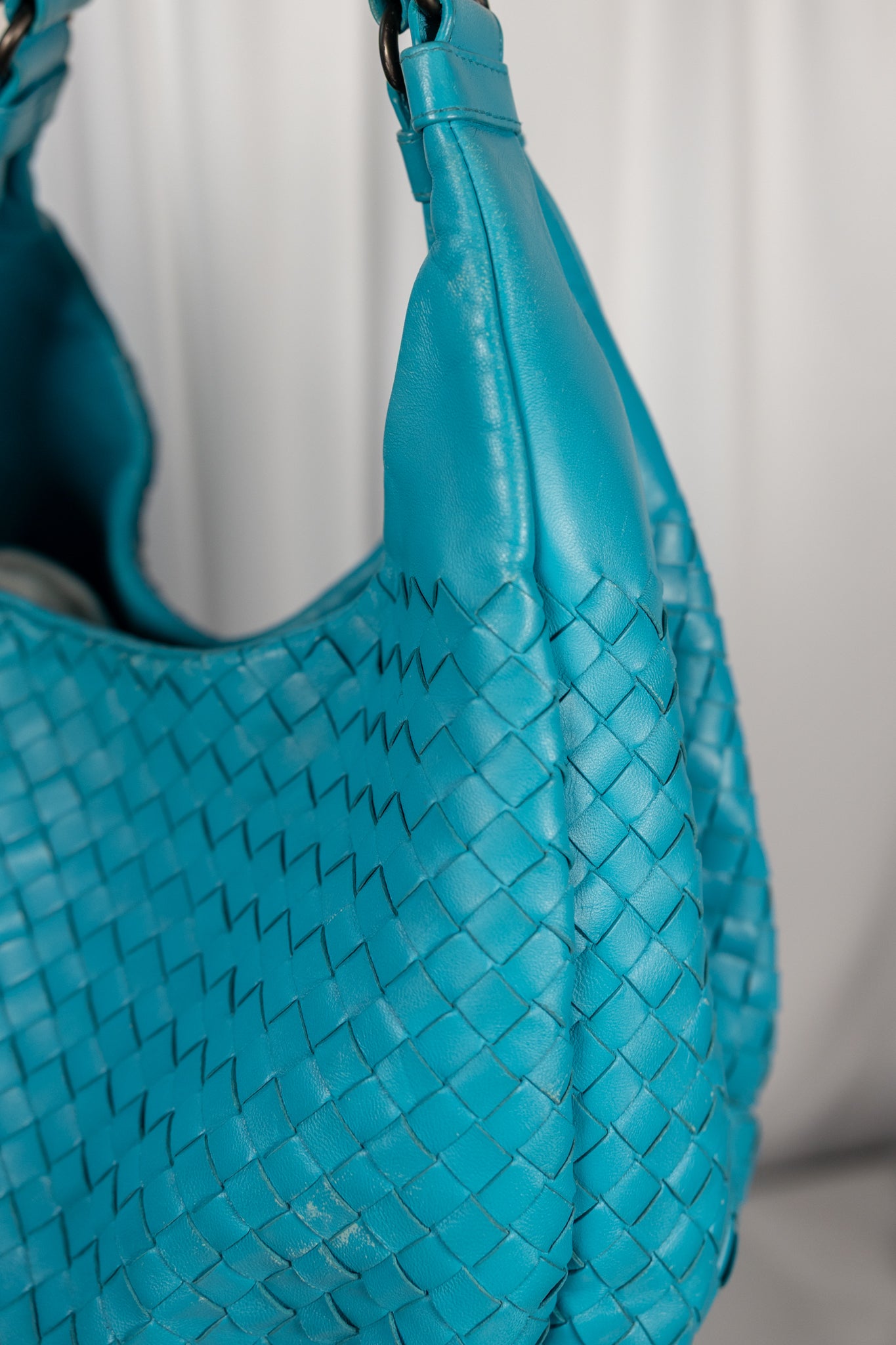 Bottega Veneta Woven Hobo Bag Teal