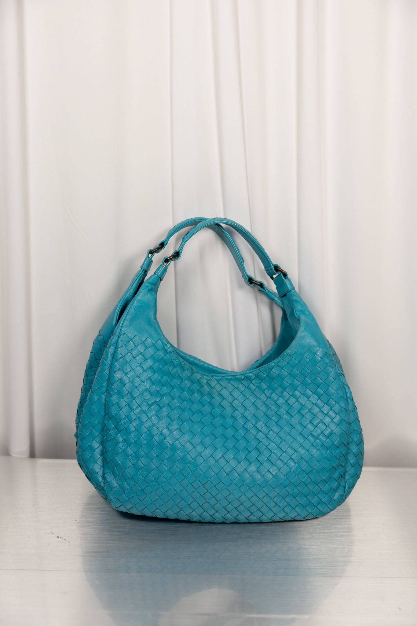 Bottega Veneta Woven Hobo Bag Teal