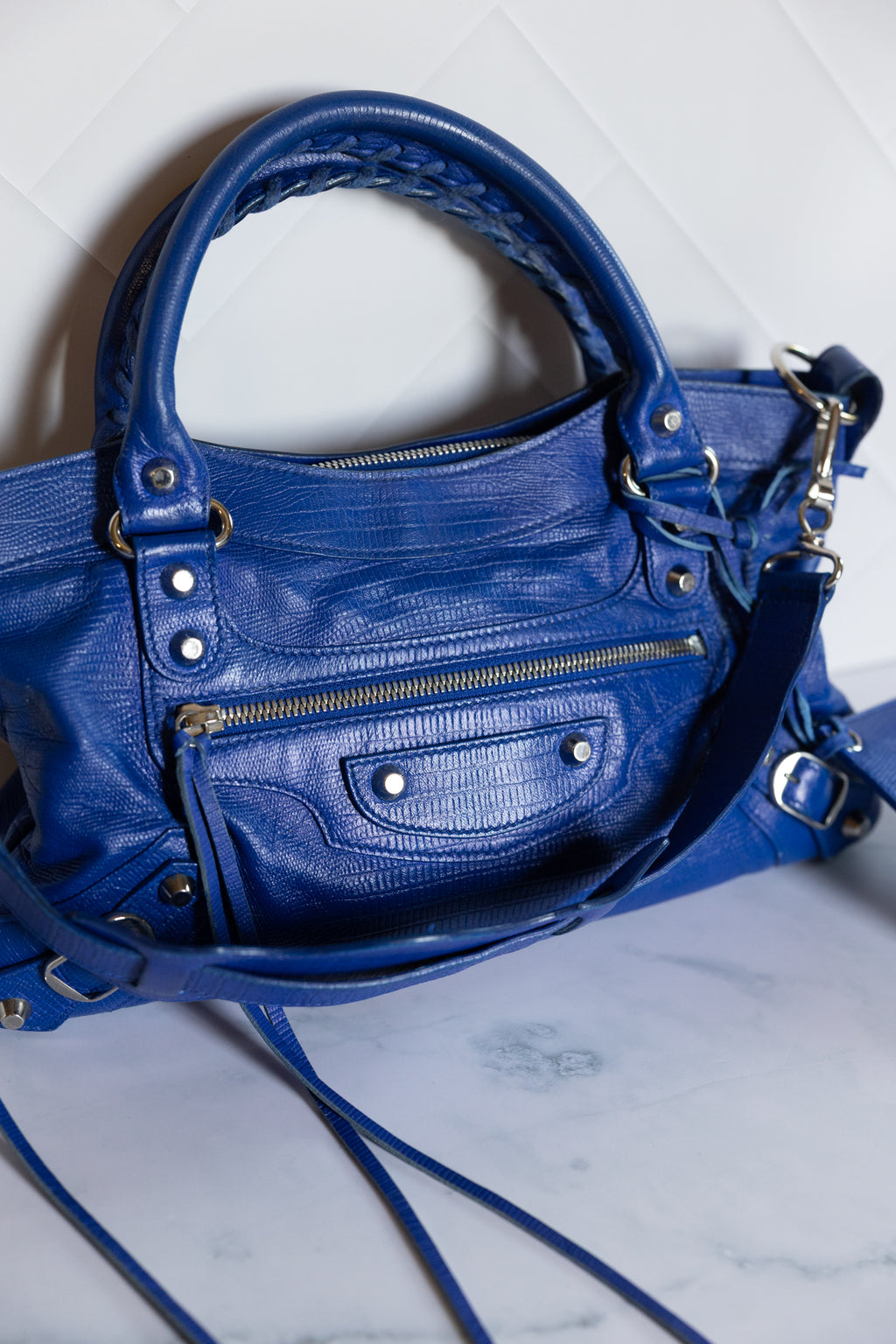 Balenciaga First Bag Cobalt Lizard *RARE*