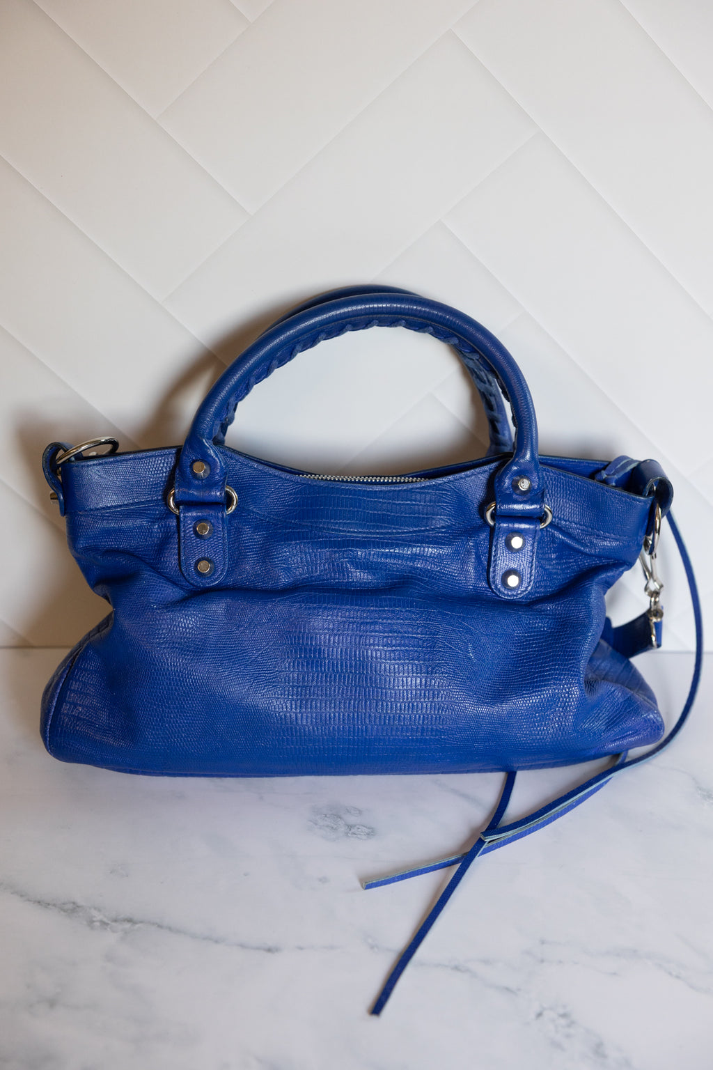 Balenciaga First Bag Cobalt Lizard *RARE*