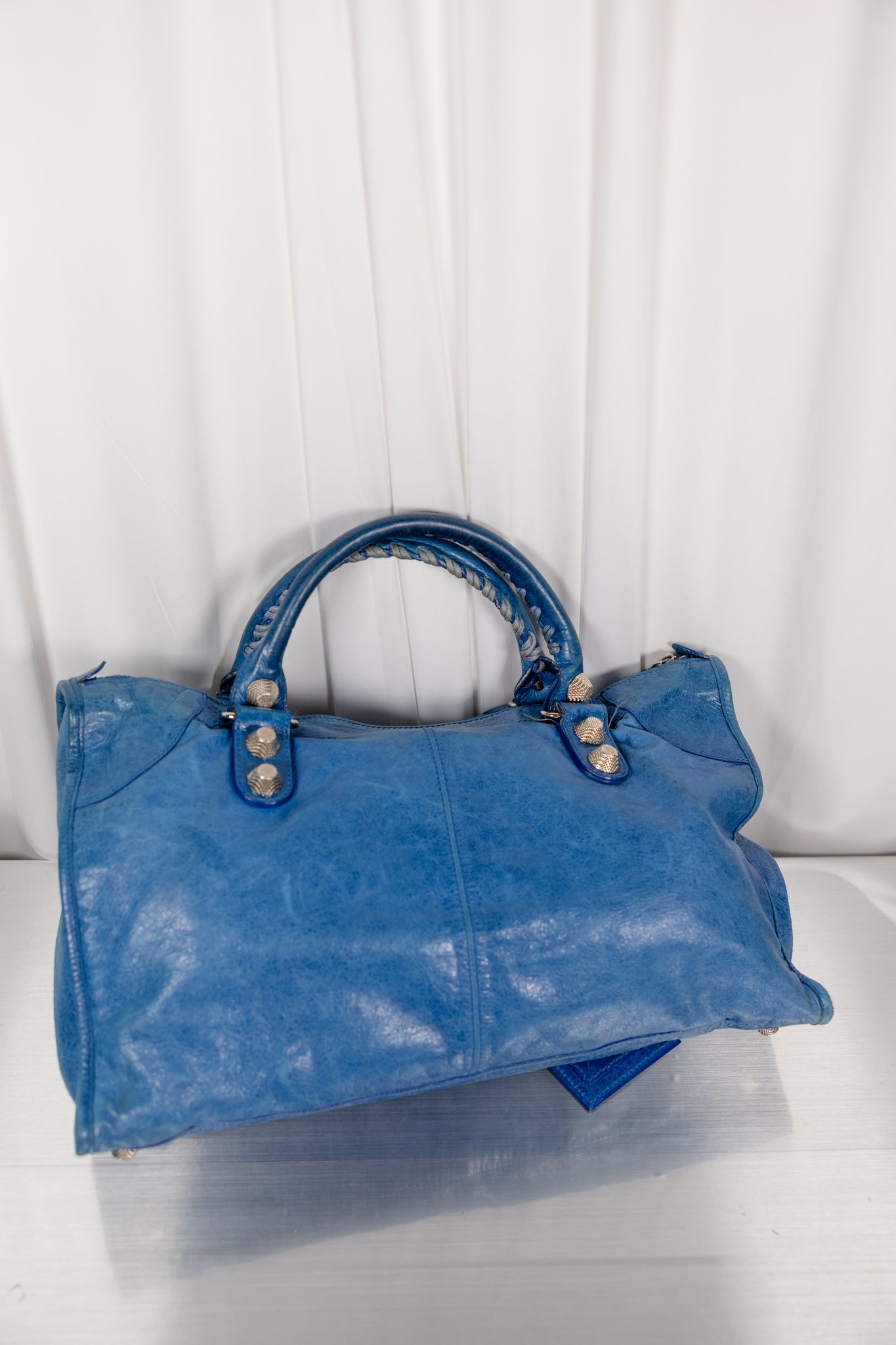 Balenciaga 2008 Blue Giant 21 Stud Work Bag