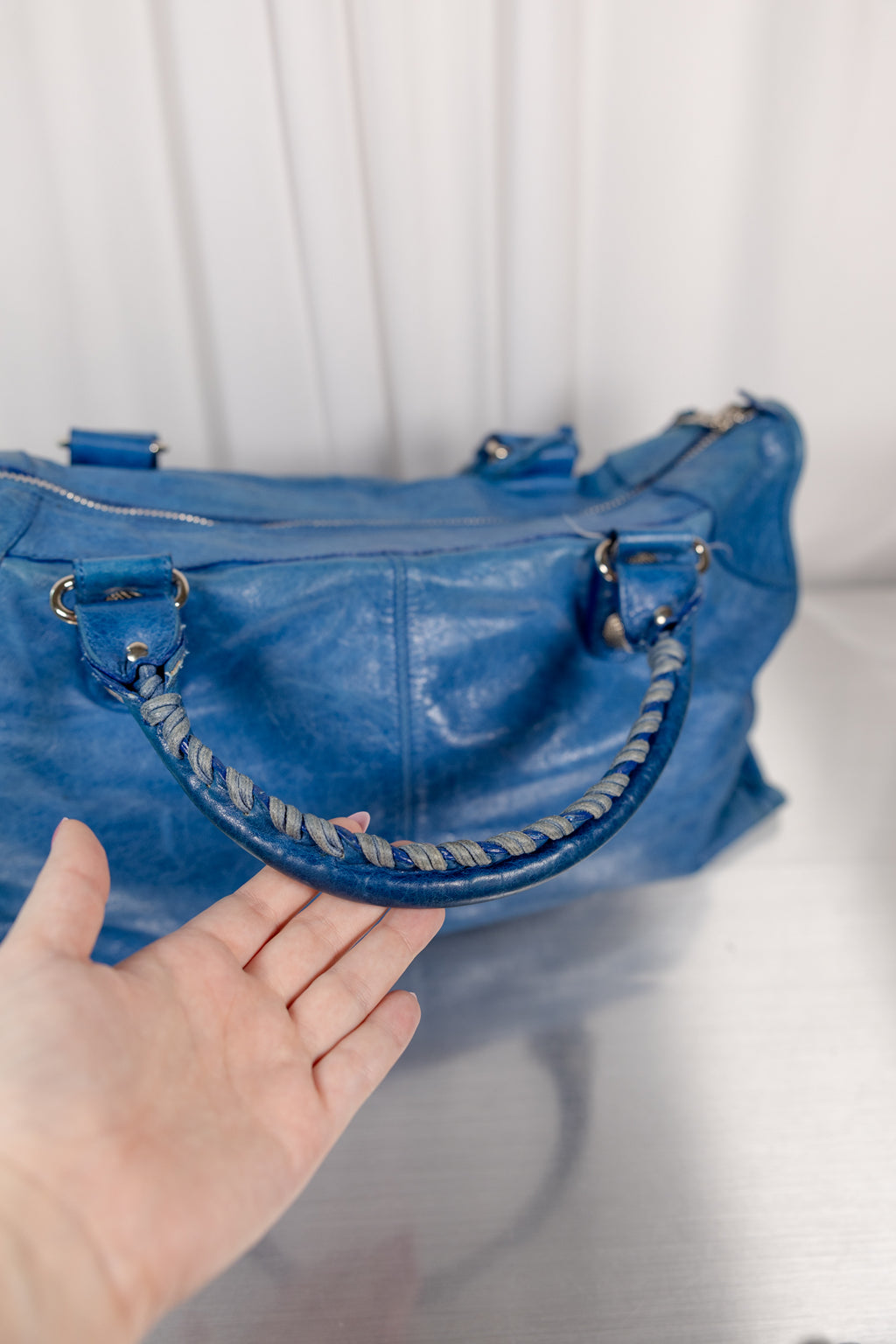 Balenciaga 2008 Blue Giant 21 Stud Work Bag