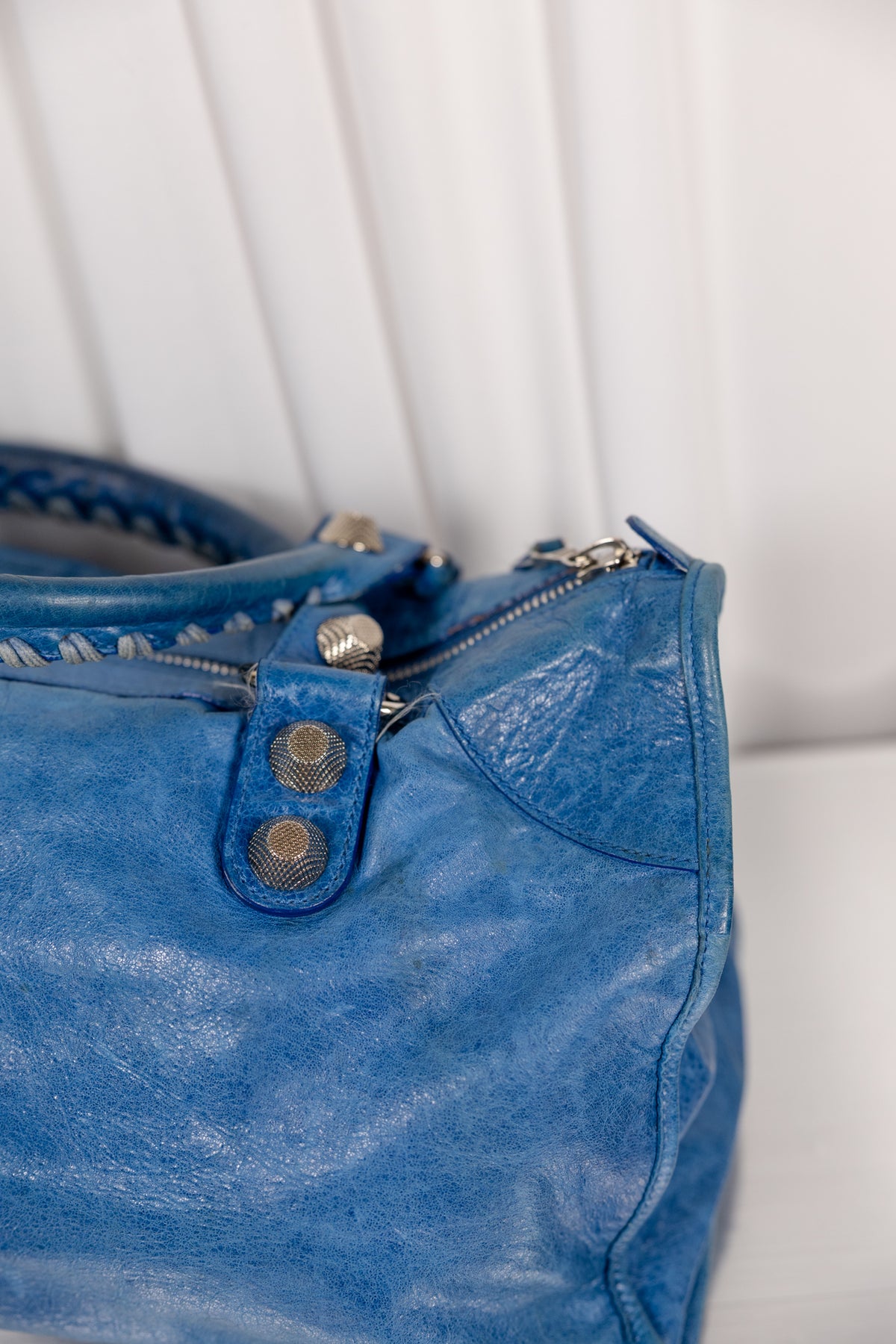 Balenciaga 2008 Blue Giant 21 Stud Work Bag