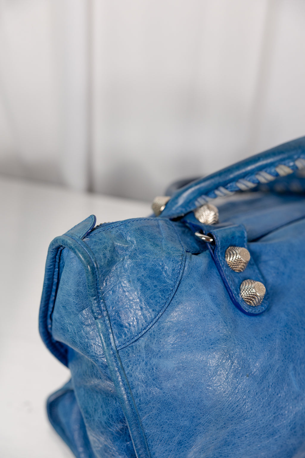 Balenciaga 2008 Blue Giant 21 Stud Work Bag