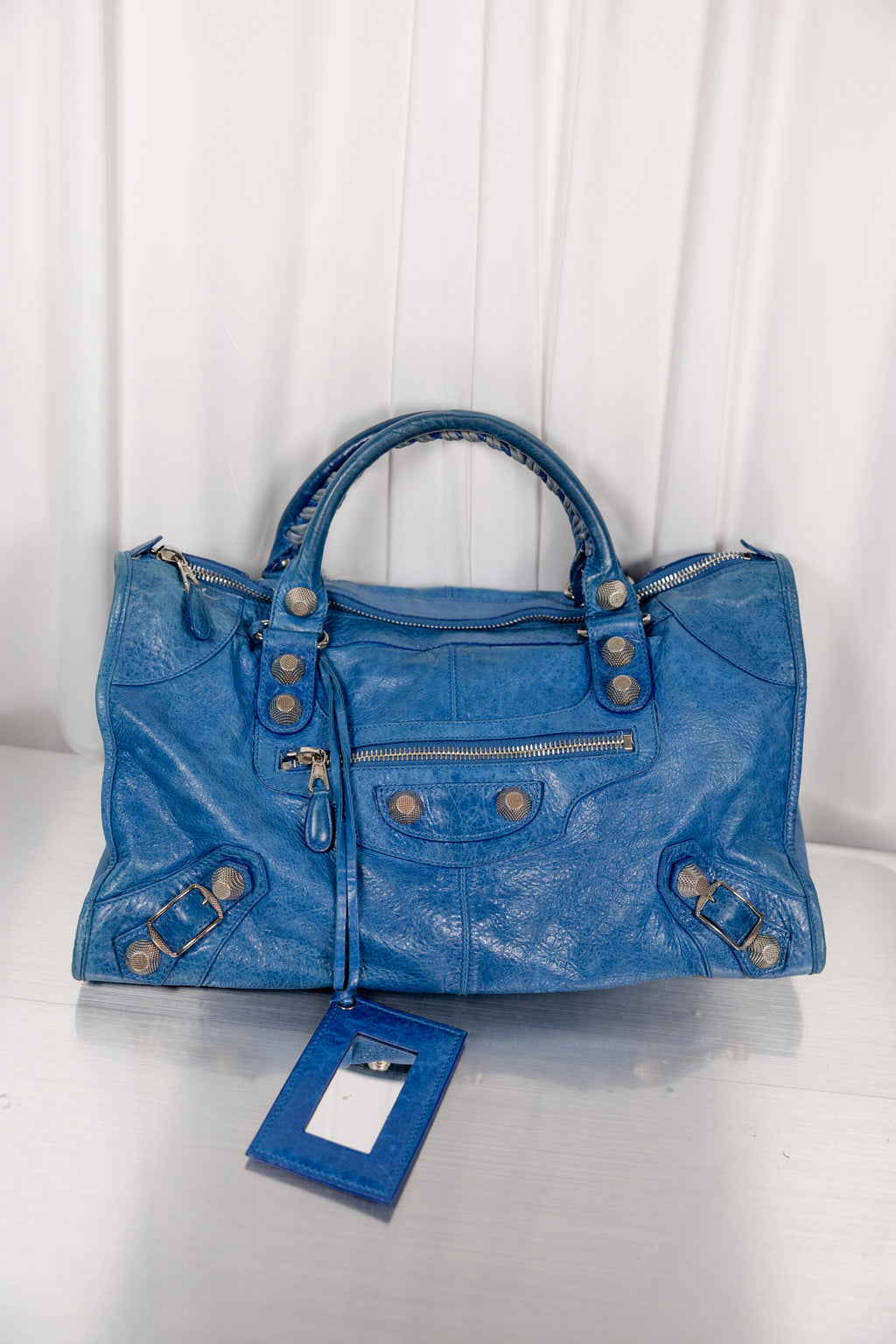 Balenciaga 2008 Blue Giant 21 Stud Work Bag