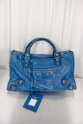 Balenciaga 2008 Blue Giant 21 Stud Work Bag