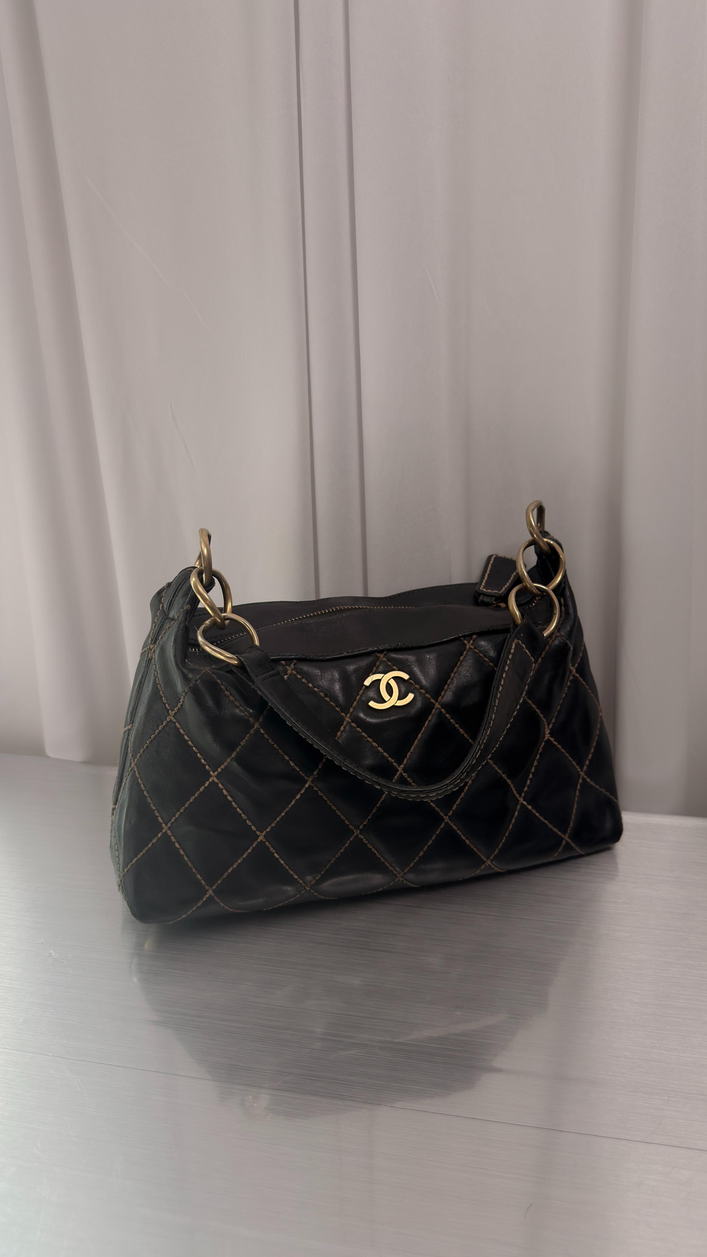 Chanel Black Wild Stitch Shoulder Bag
