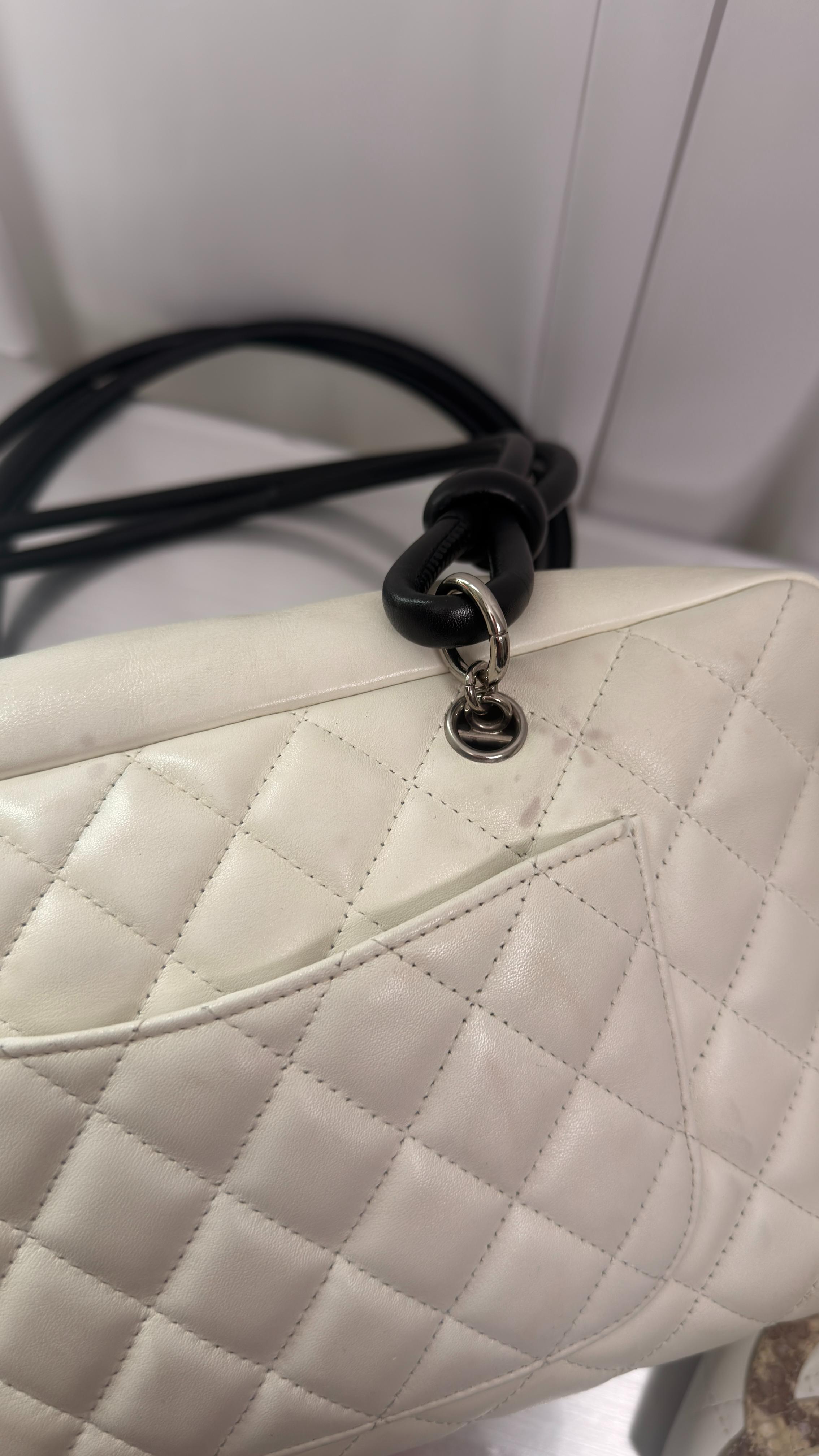Chanel White Snakeskin Bowler Bag W/ Matching Wallet