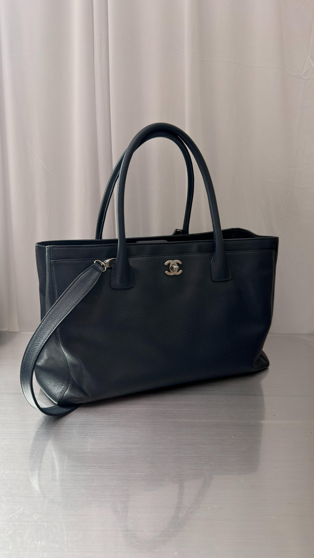 Chanel Navy Blue Cerf Tote