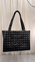 Chanel Black Choco Bar Tote Bag